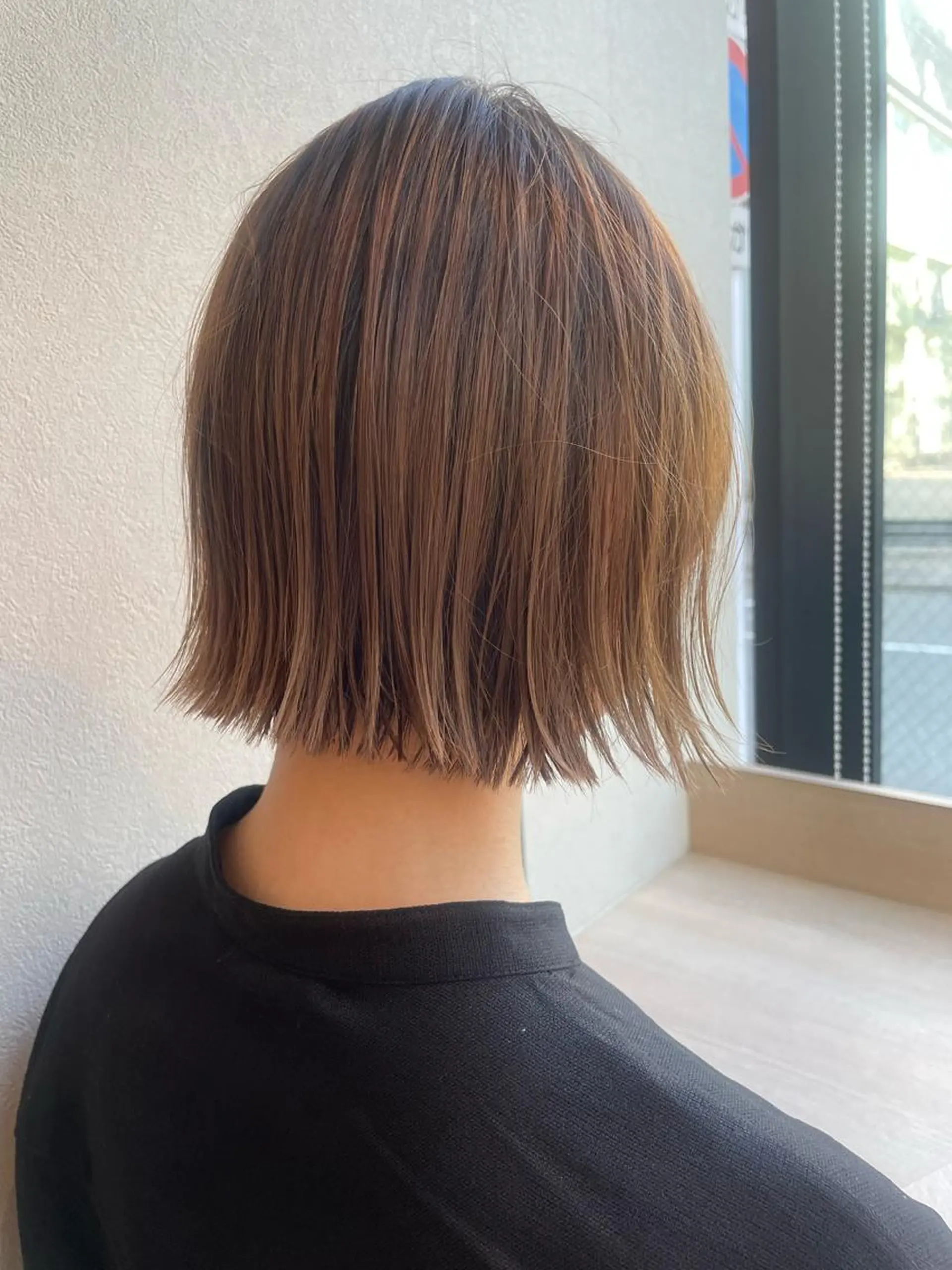 ショート 切りっぱなしボブ ボブ カット Letters〜letters hair design〜所属・ショート✨顔まわり マツモト　ショウゴのヘアスタイル