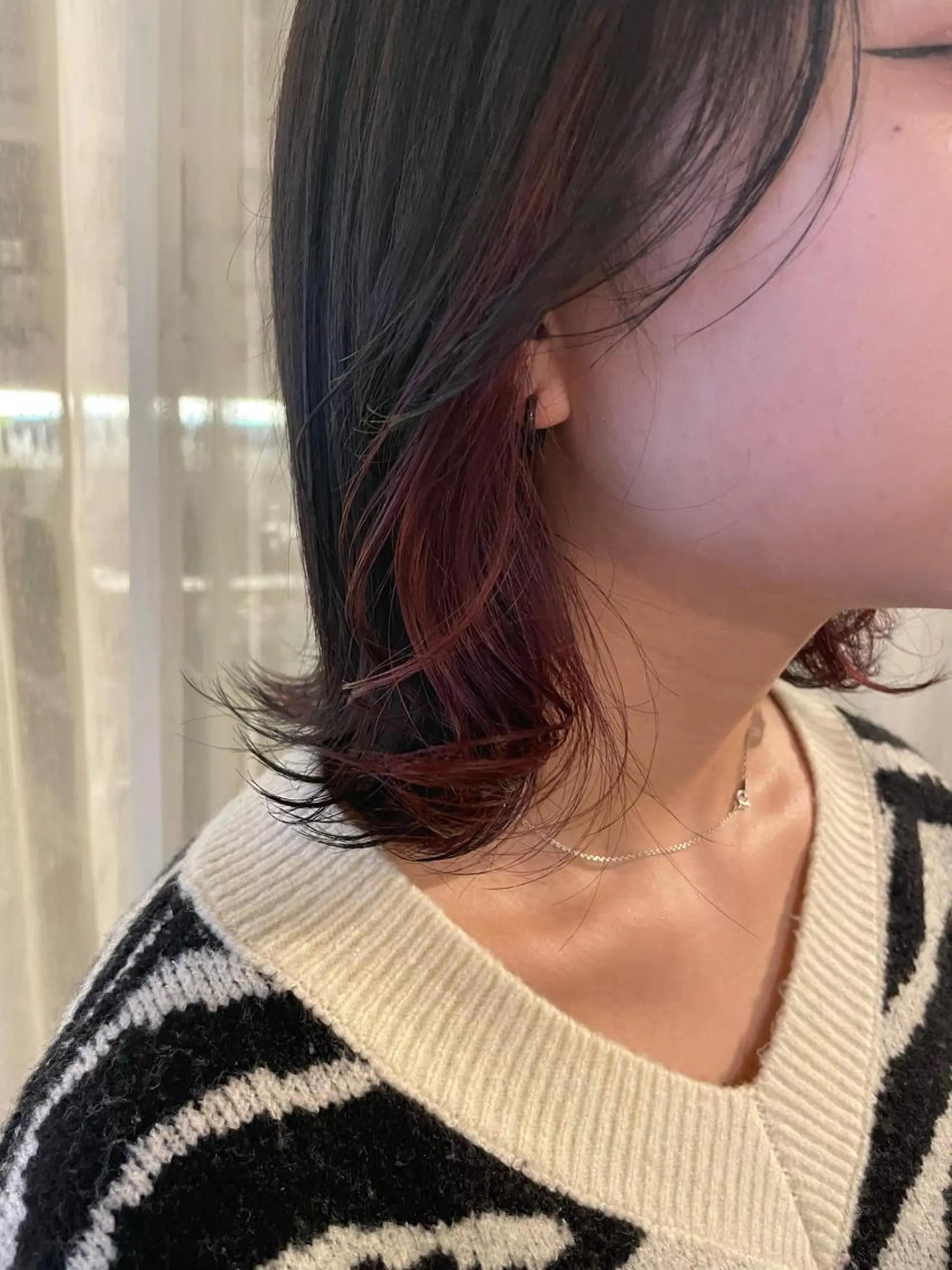 ショート カラー イヤリングカラー インナーカラー Sherry/R 三川町　木村祐里奈のヘアスタイル