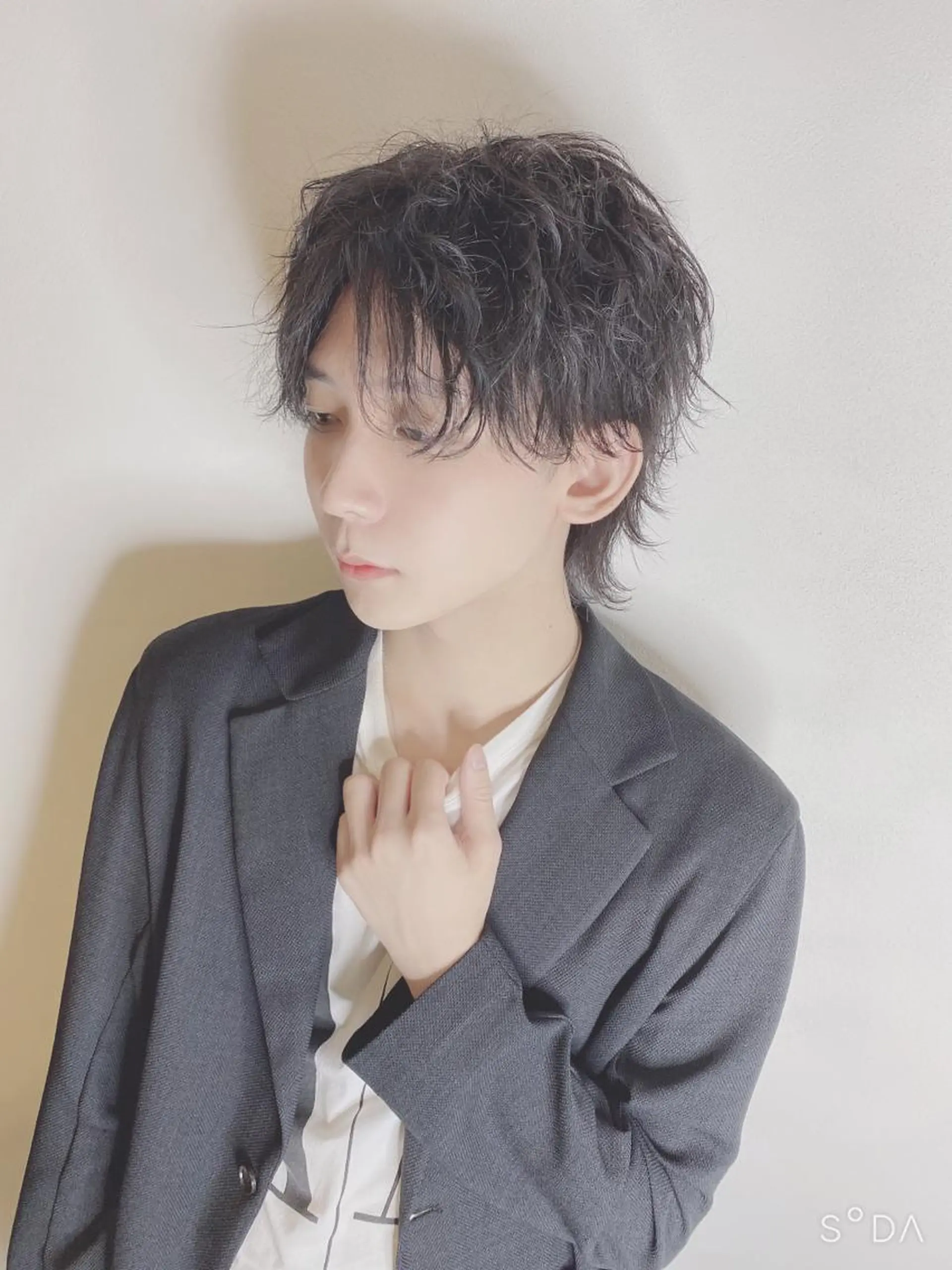 ミディアム パーマ メンズ ミディアムパーマ センターパート マッシュウルフ マッシュ メンズパーマ メンズサロン【owl 心斎橋】難波/アメ村のヘアスタイル