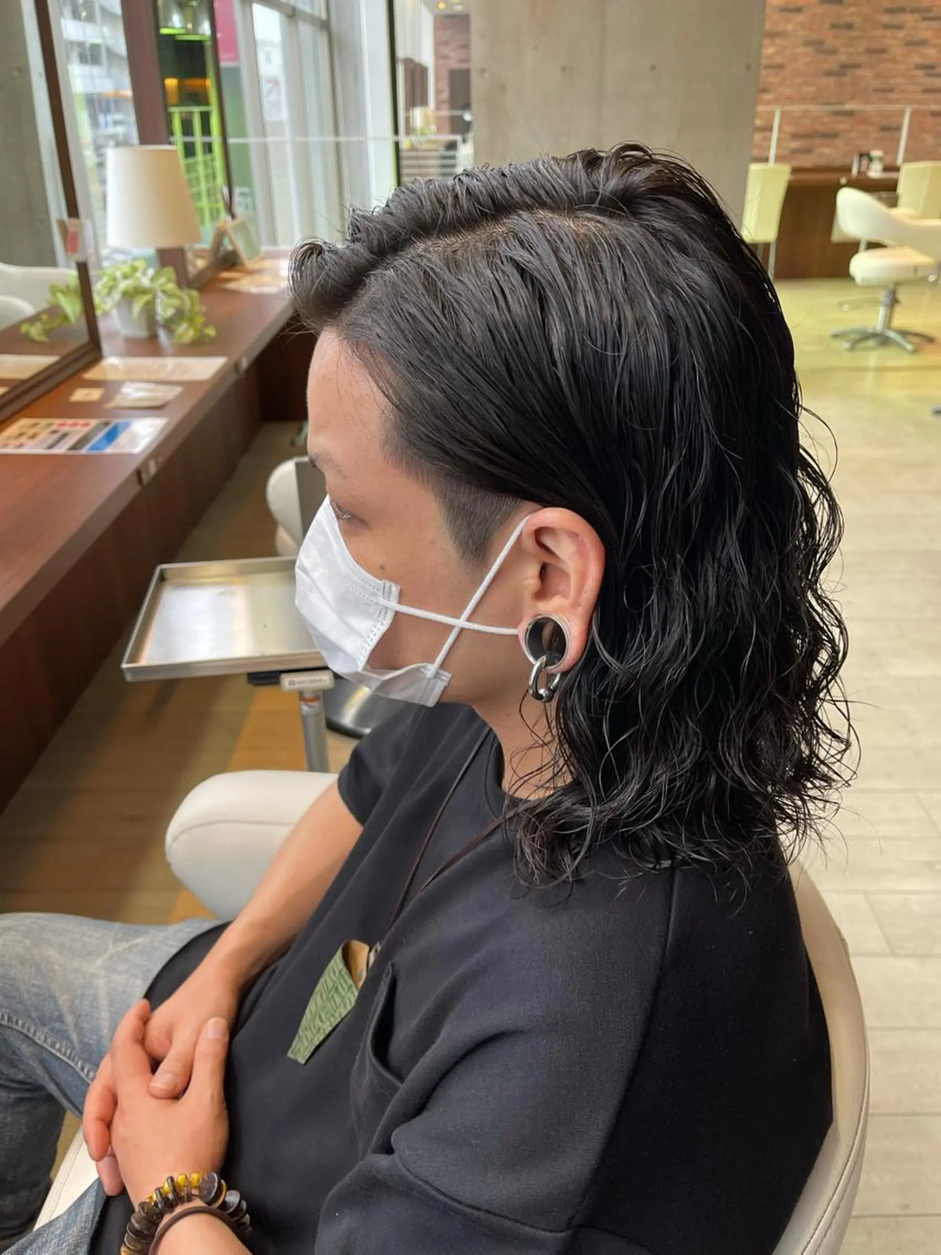 セミロング パーマ メンズ メンズパーマフェード シモジタカヒロのヘアスタイル