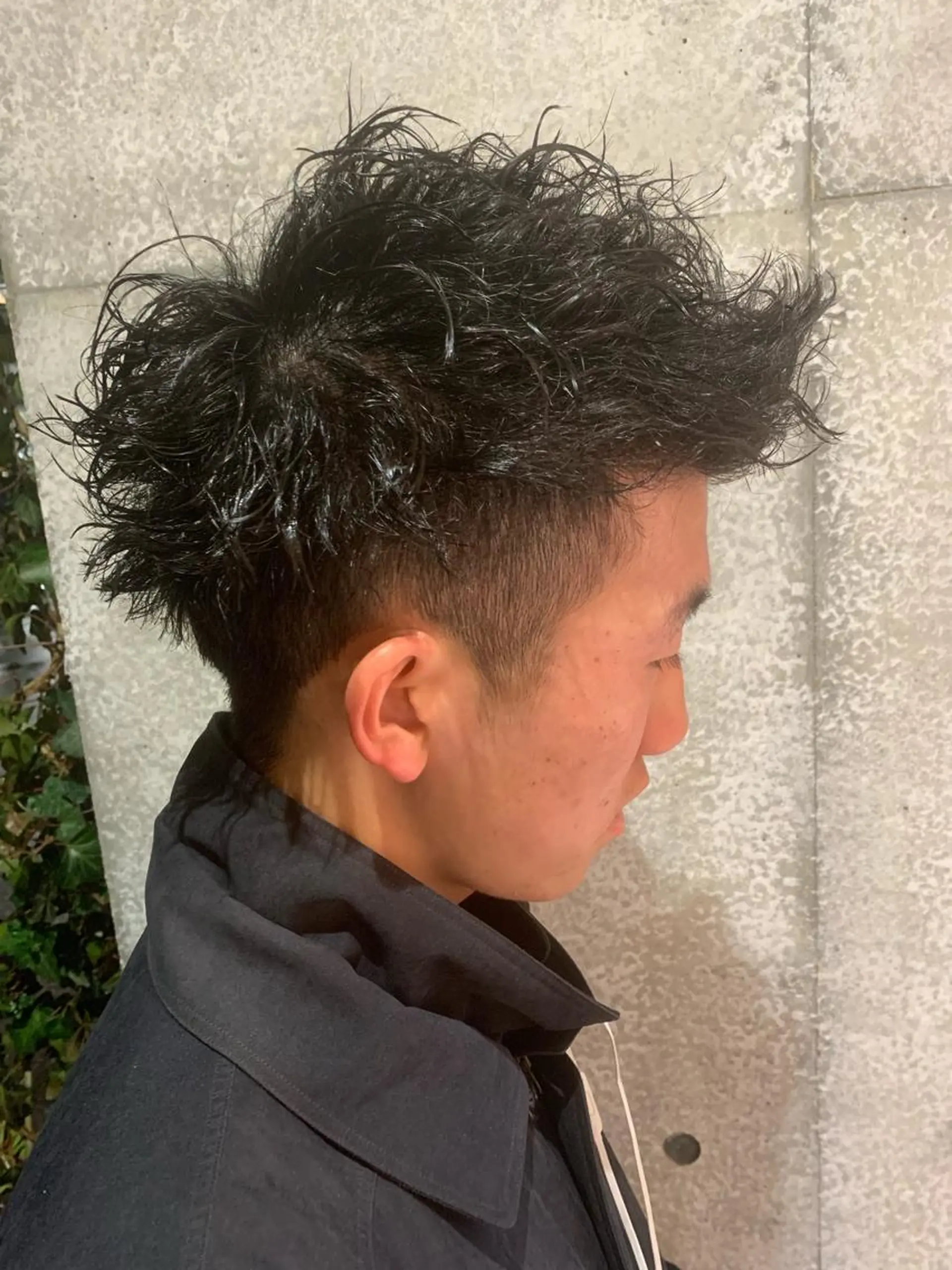 ショート パーマ メンズ メンズパーマフェード シモジタカヒロのヘアスタイル