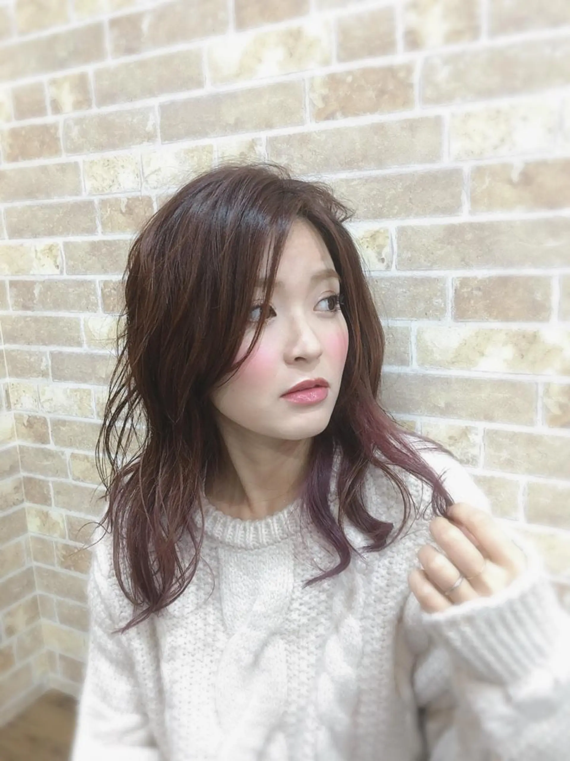 セミロング カラー 藤井 一輝のヘアスタイル