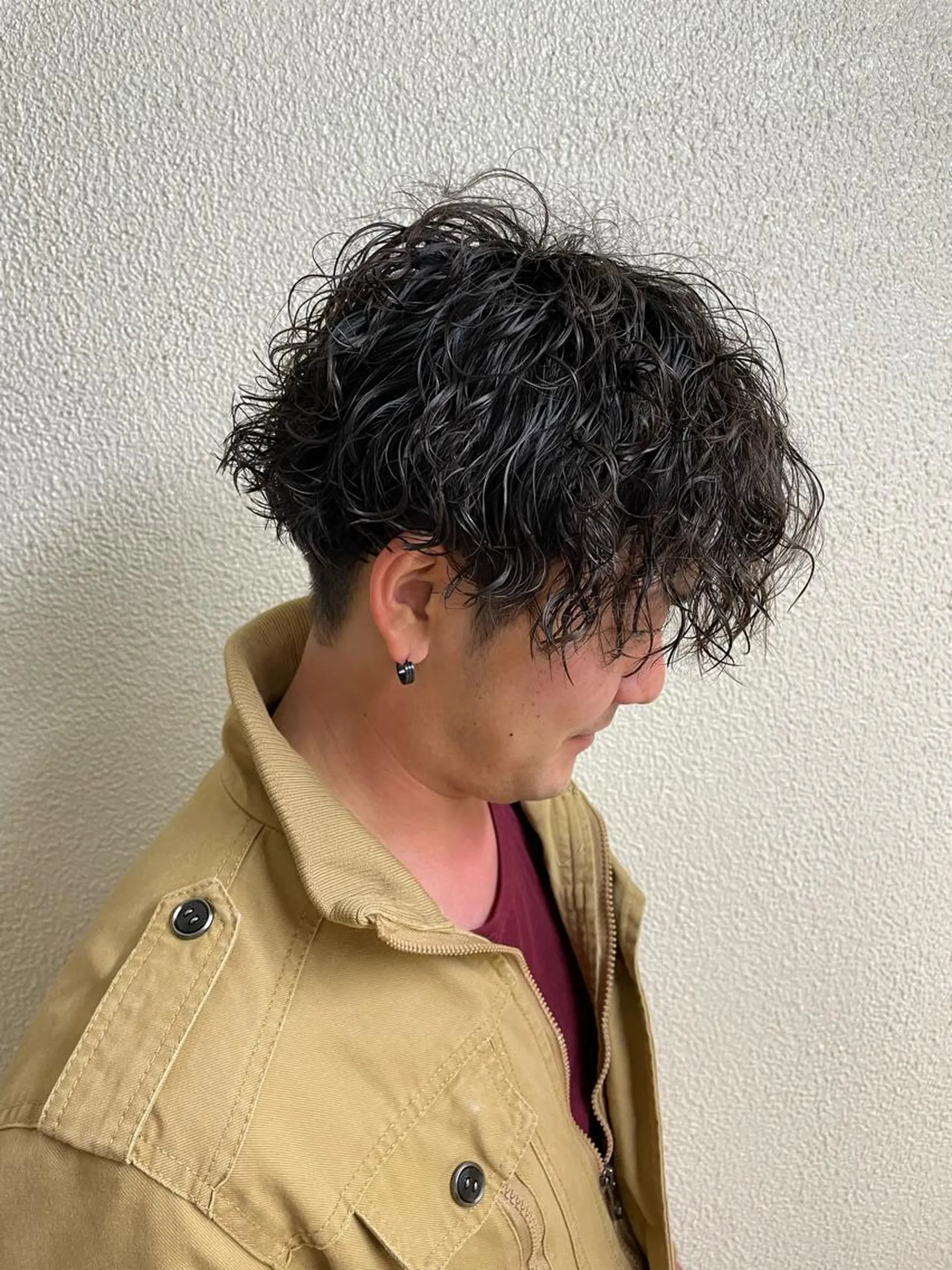 ミディアム パーマ メンズ カット パーマ 辻堂メンズ特化 メンズパーマ鈴木優哉のヘアスタイル
