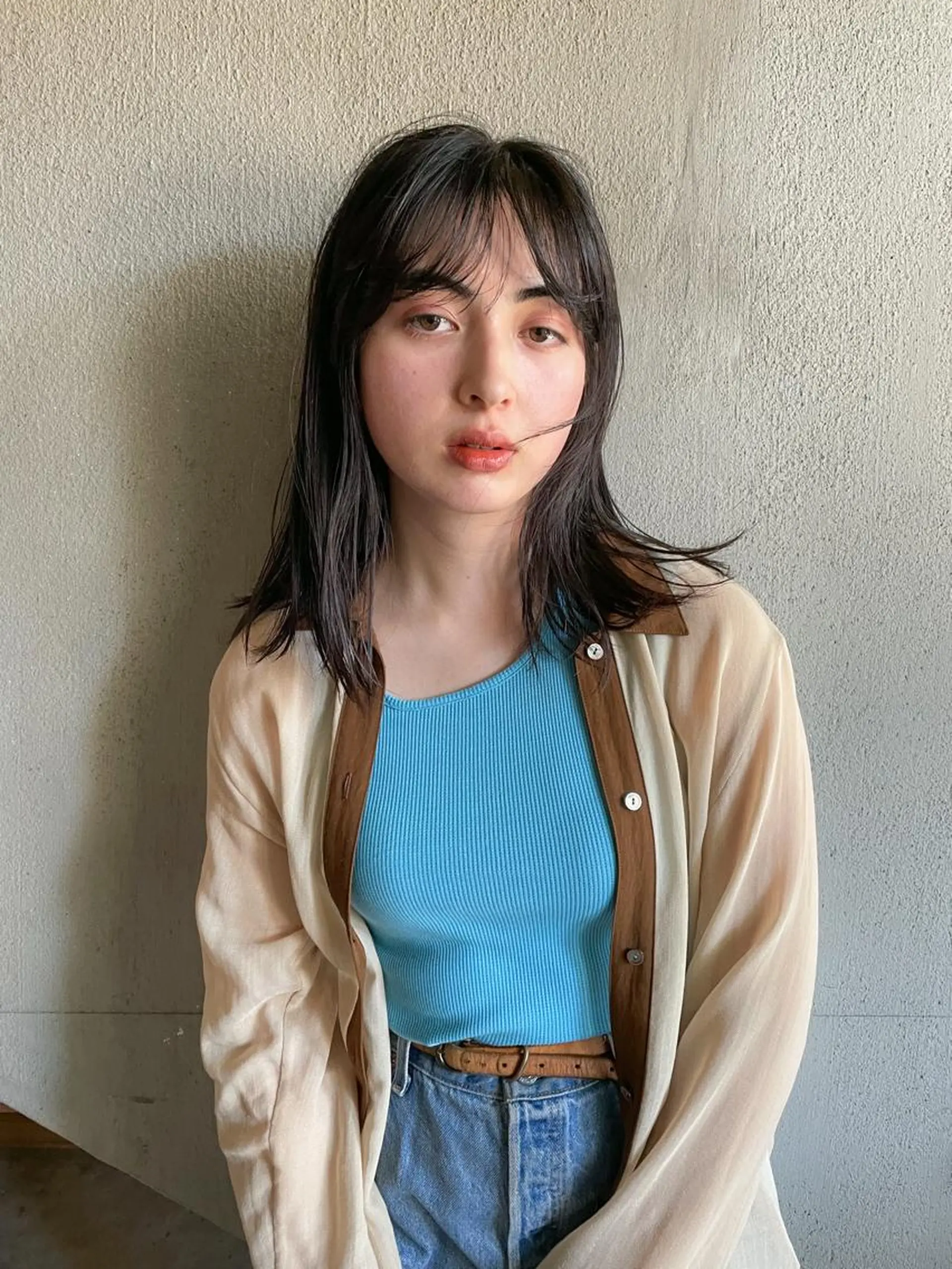 セミロング カラー パーマ/レイヤー 岩山丈一郎のヘアスタイル