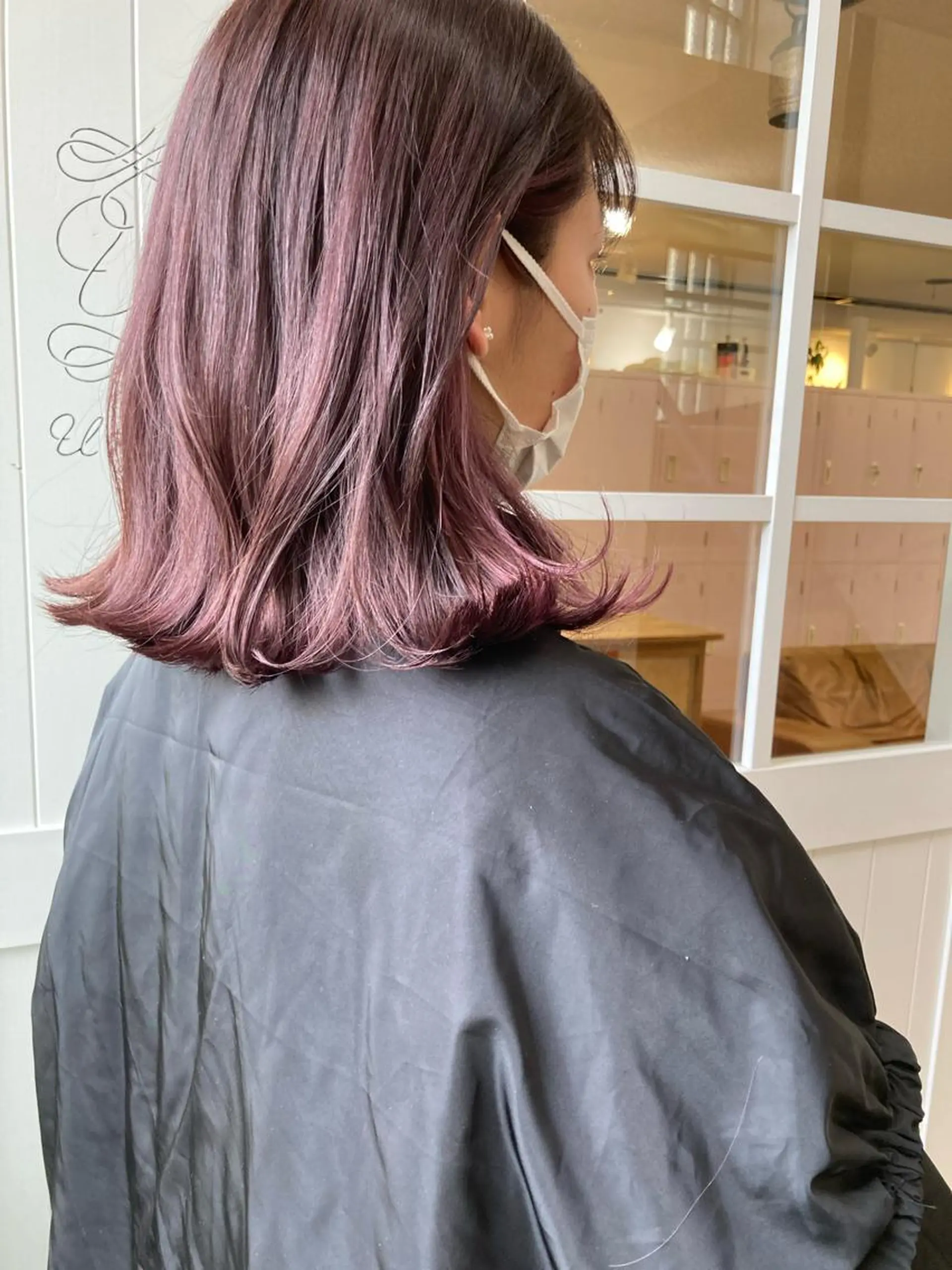 ミディアム カラー ピンクカラー カット ヘアカラー トリートメント 小木曽智美 /ボブ/ショートのヘアスタイル