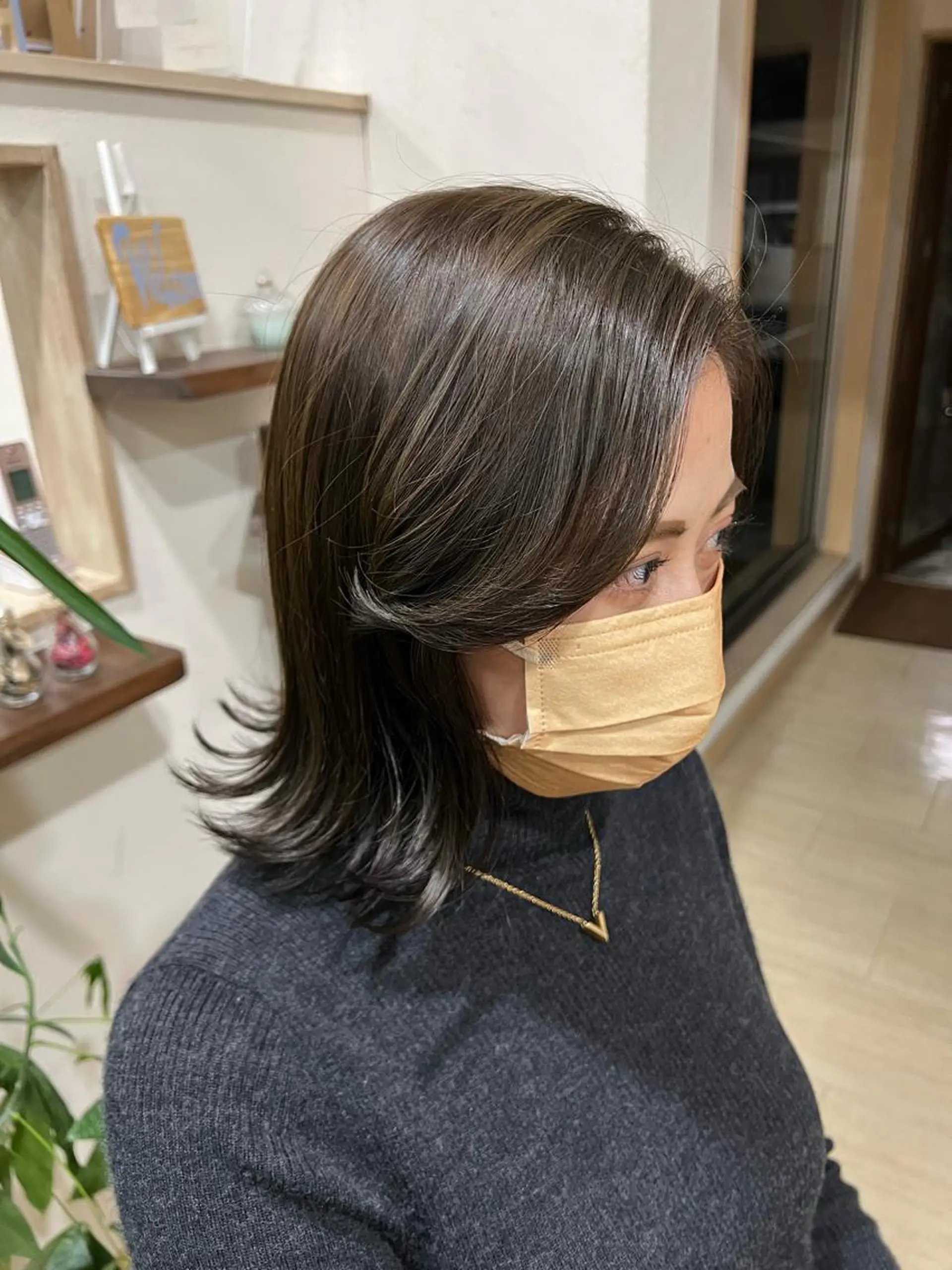 セミロング カラー ブリーチ 透明感カラー ブリーチなしカラー カット ヘアカラー 仕上がり満足度 No.1池田篤史のヘアスタイル