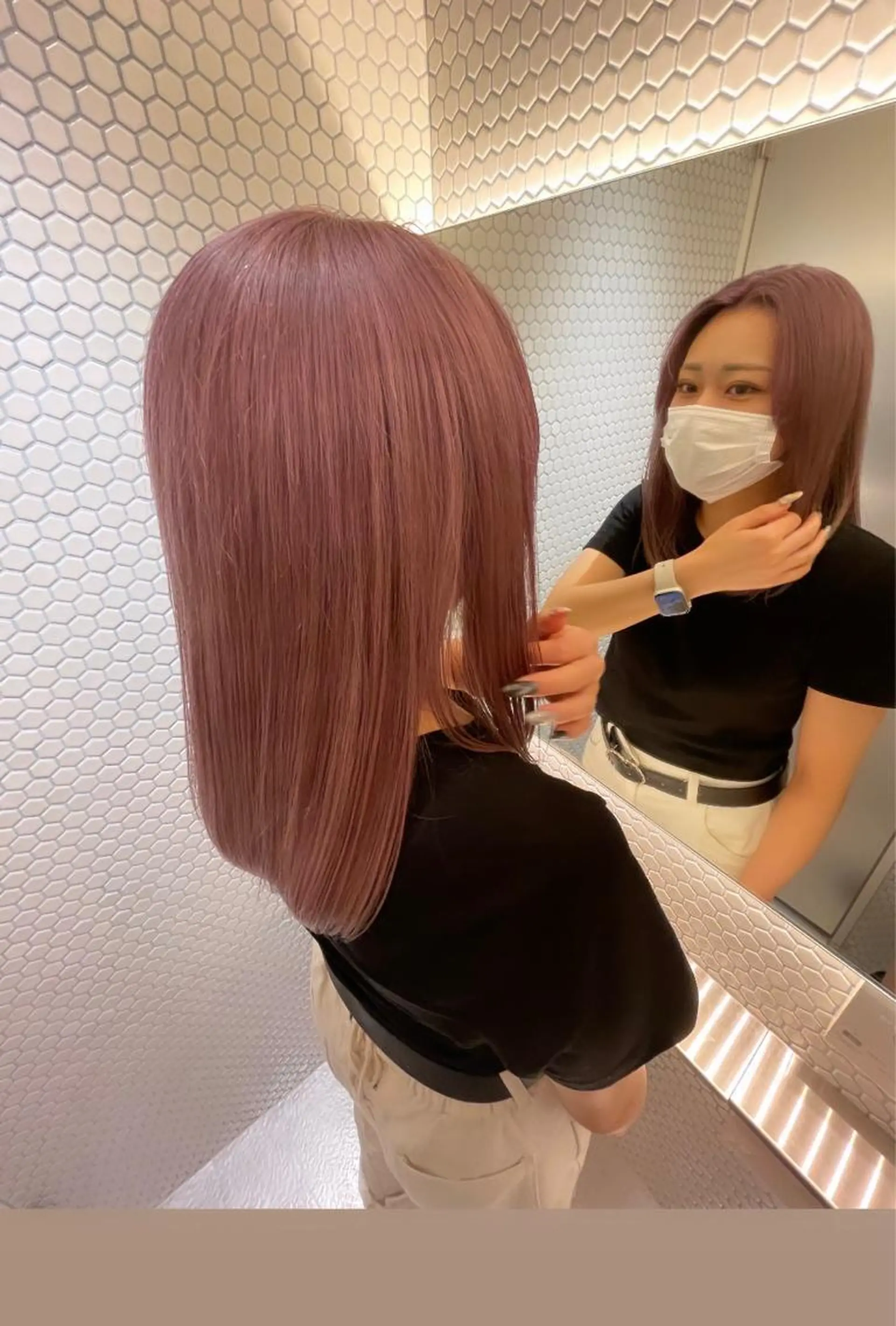 セミロング カラー cinq所属・ハイライトカラー ❤︎hirokoのヘアスタイル