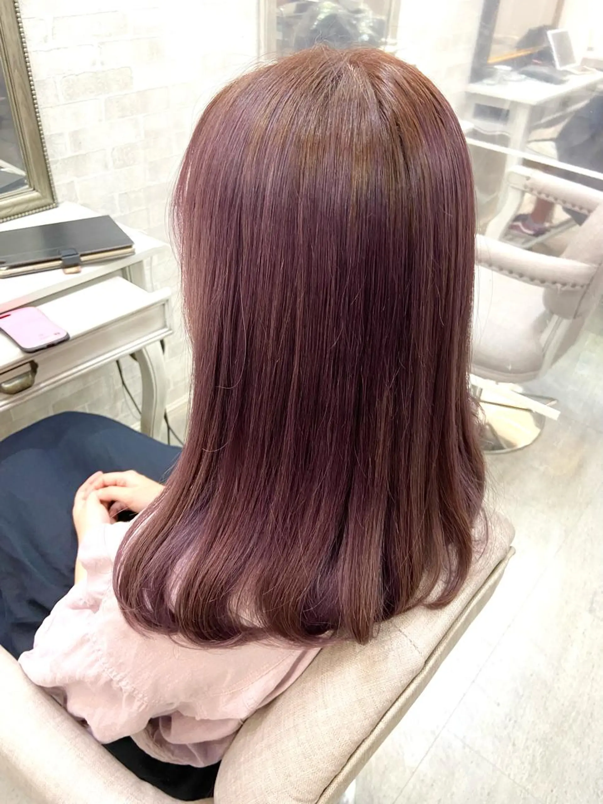 ミディアム ヘアカラー ヘアセット ☆透明感カラー☆まいのヘアスタイル