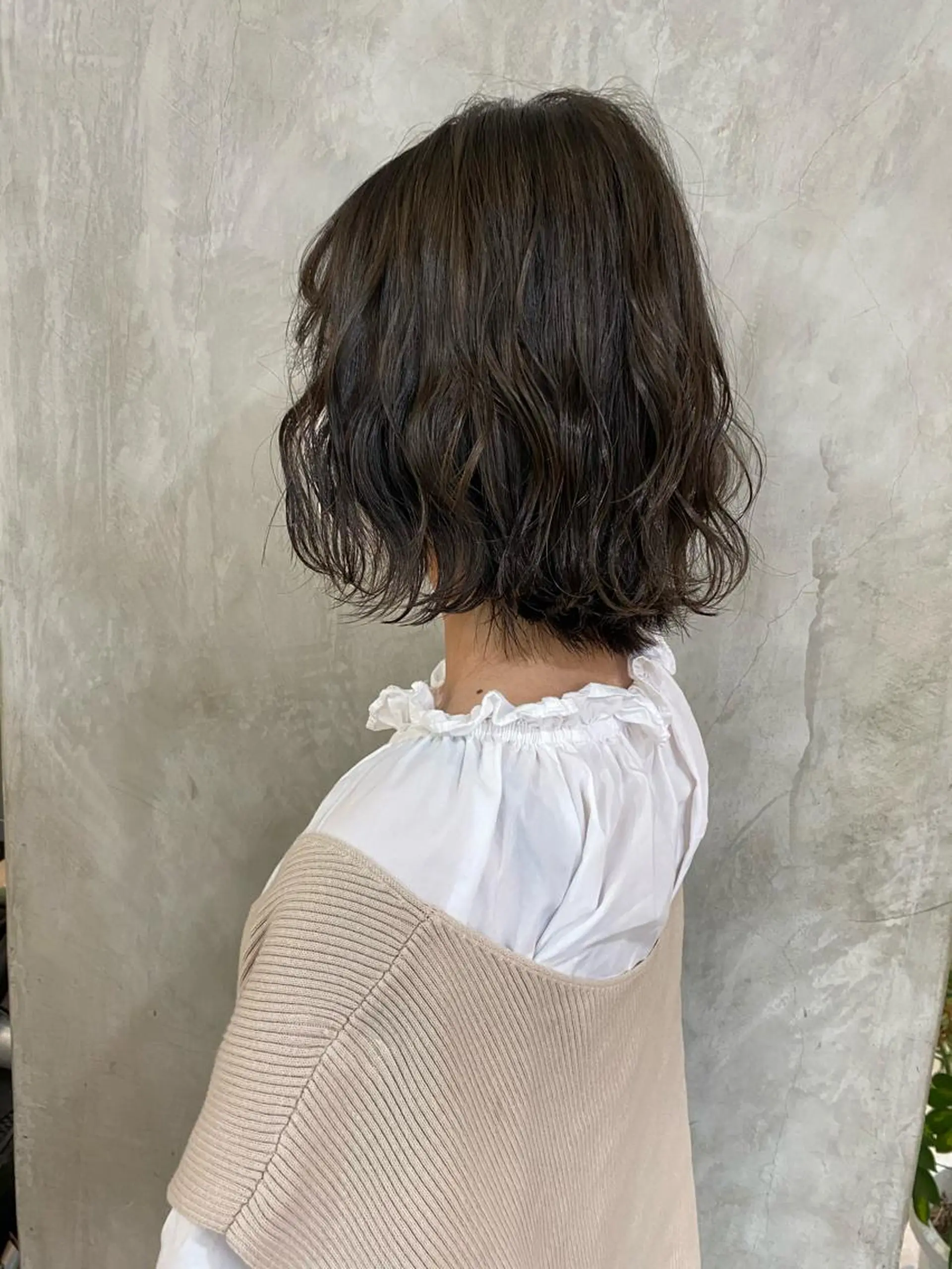 ミディアム カラー ヘアアレンジ ヘアカラー 切りっぱなしボブ/ デザインカラー店長のヘアスタイル