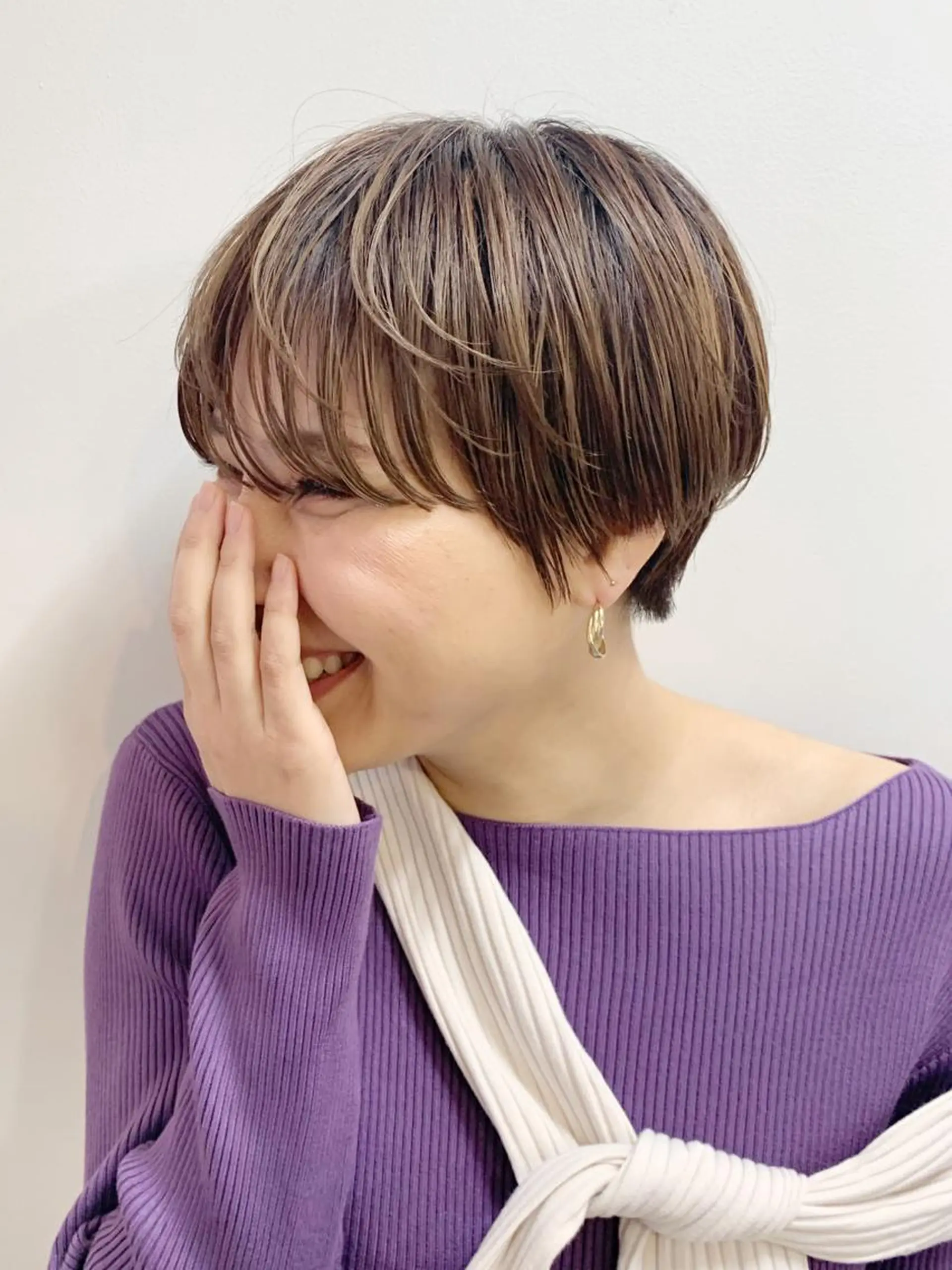 ショート カラー ショートボブ ハイライトカラー ボブ ハイライト ショートヘア カット ヘアカラー トリートメント ボブ/大人ヘア k-two濱田のヘアスタイル