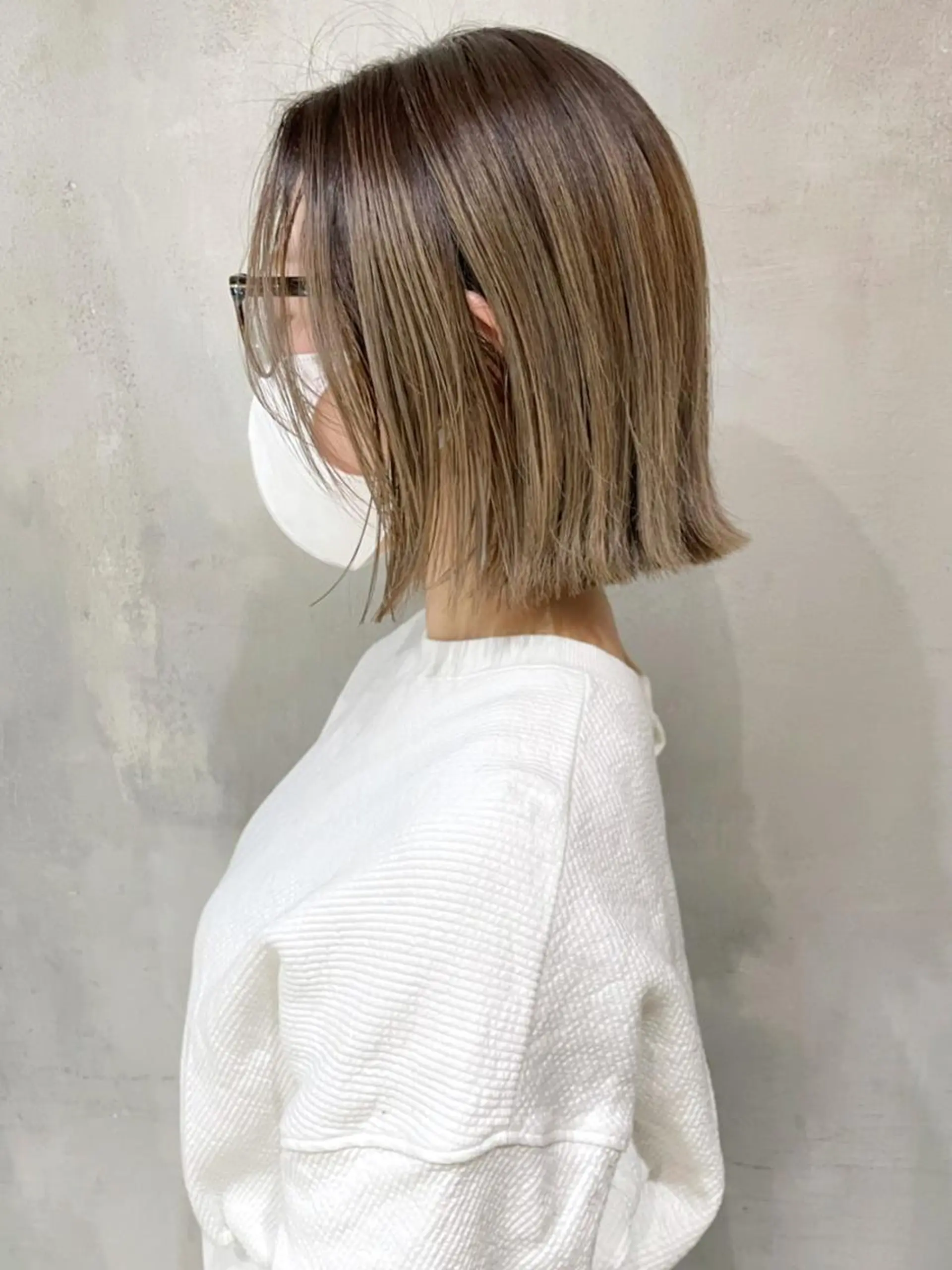 カラー パーマ ヘアアレンジ アッシュ ベージュカラー ボブ カット ヘアカラー トリートメント ITbyALBUM 松戸のヘアスタイル