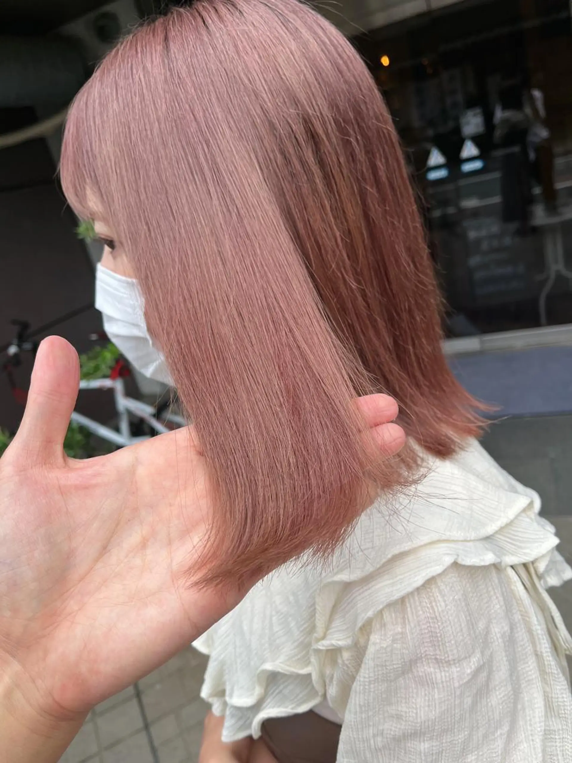 ミディアム カラー 透明感カラー ピンクカラー 韓国風ヘア KINI所属・HIYOSHI　✂︎ 艶髪職人のヘアスタイル