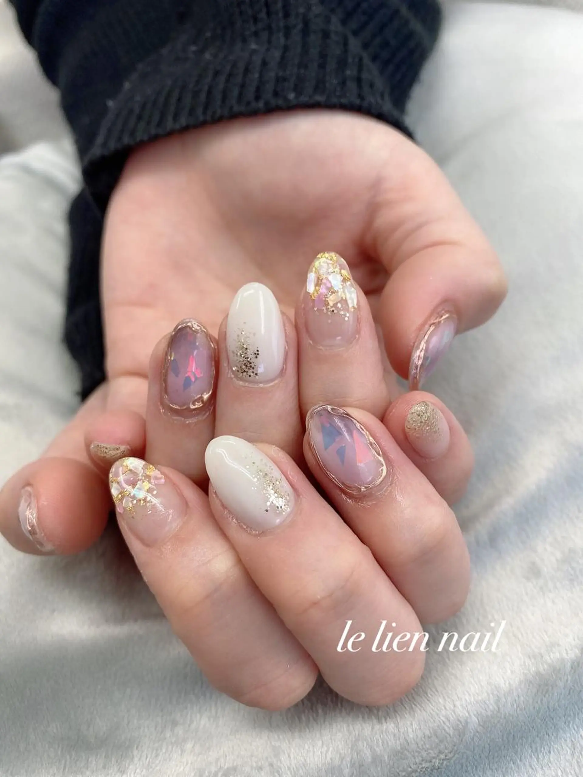 ネイル ニュアンスネイル パープル 春ネイル ハンドネイル le lien nailのネイルデザイン