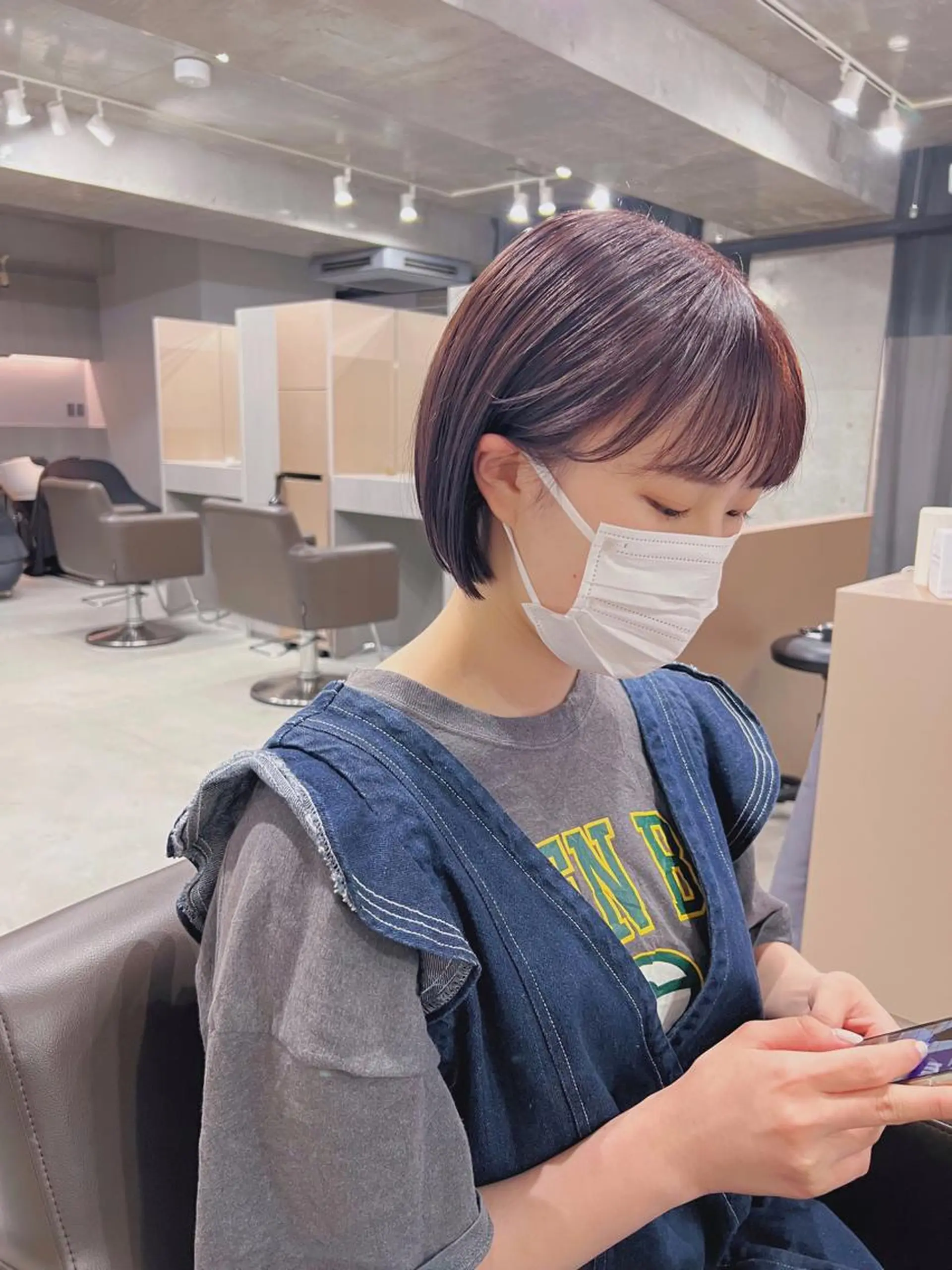 ショート カラー ボブパーマコテ巻き風 パーマNo1深江秀平のヘアスタイル