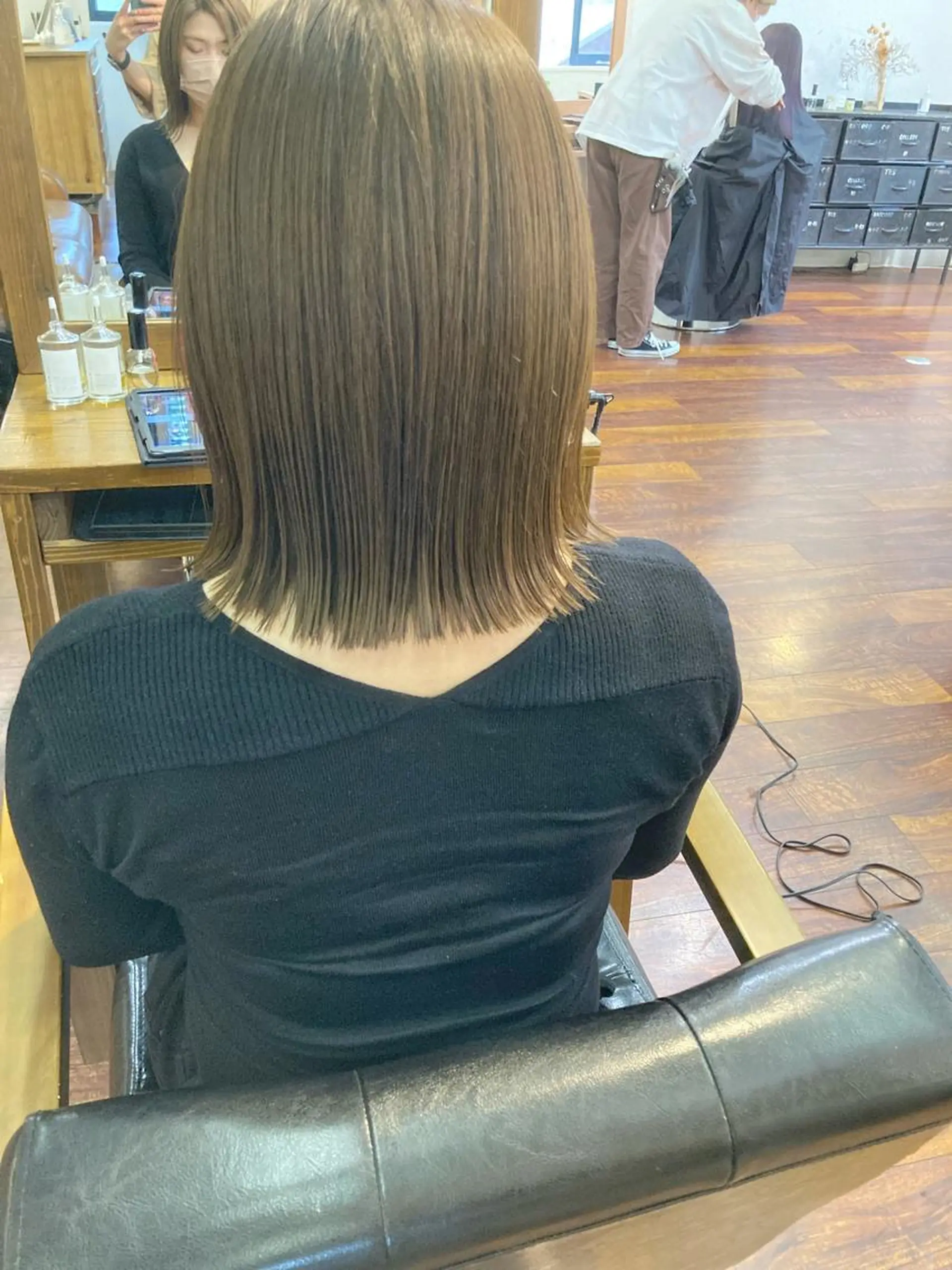 ミディアム カラー ブリーチ 透明感カラー ブリーチなしカラー カット ヘアカラー 小木曽智美 /ボブ/ショートのヘアスタイル