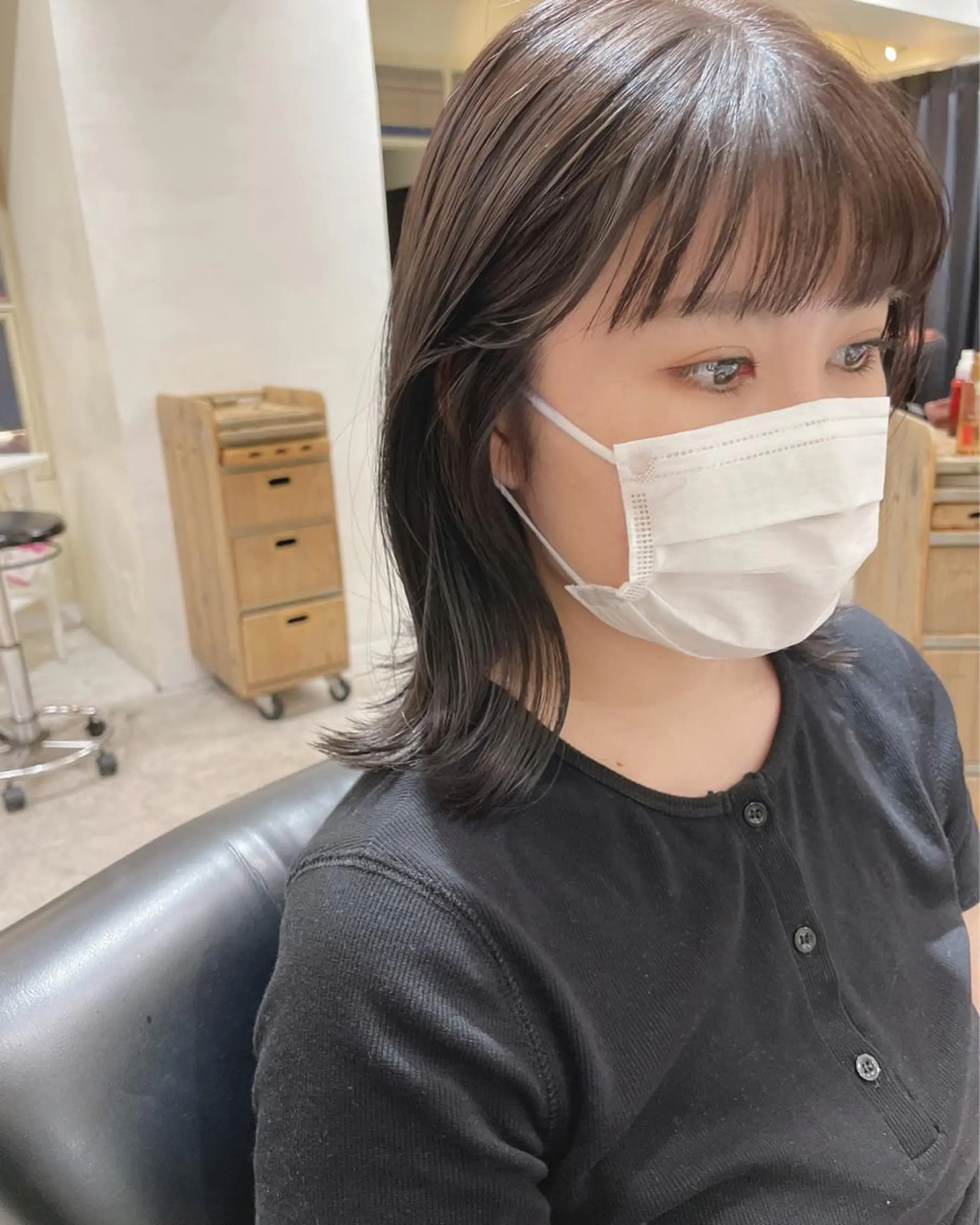 ミディアム カラー カット ぱつっとボブ 古家 佑真のヘアスタイル