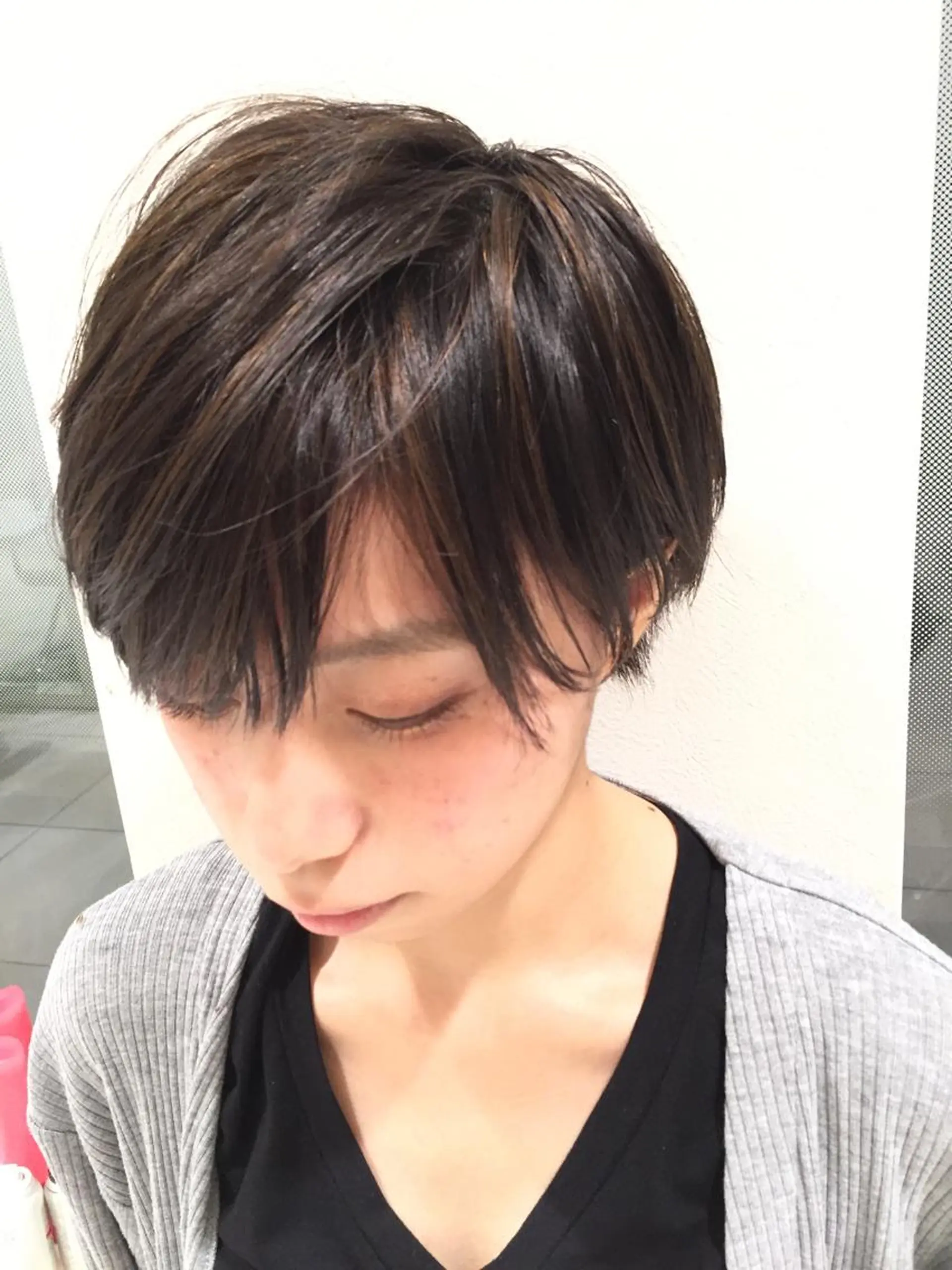 ショート カラー アッシュ ハイライトカラー ハイライト 福元 保雄のヘアスタイル