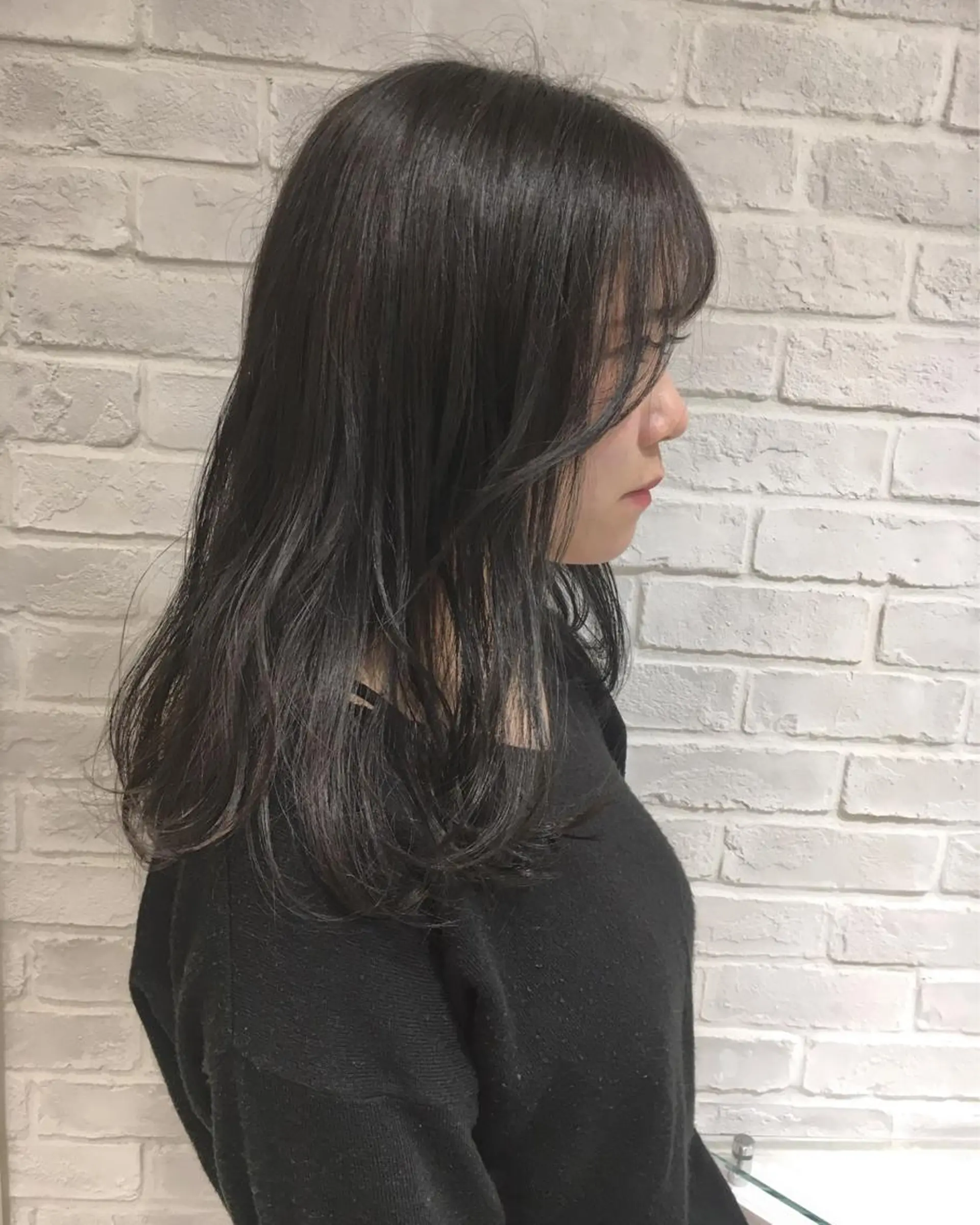 ロング カラー ブルーカラー ブルージュ 江原 彩華のヘアスタイル