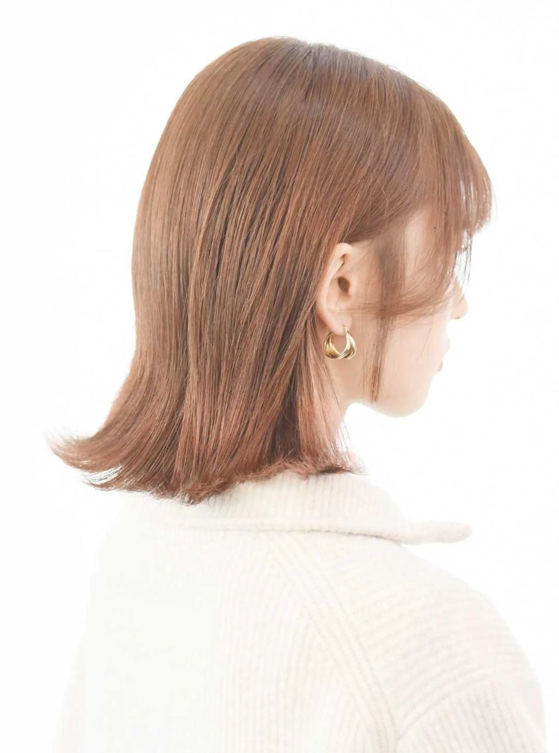 ミディアム オレンジブラウン カット ヘアカラー Hair Salon Atem☀️上安店のヘアスタイル