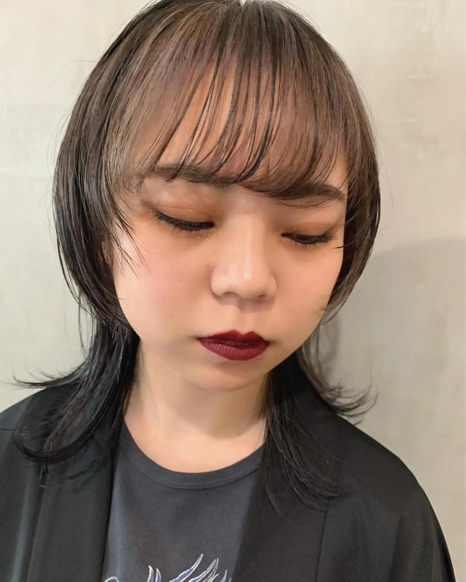 ミディアム カラー カット ヘアカラー トリートメント 優 作のヘアスタイル