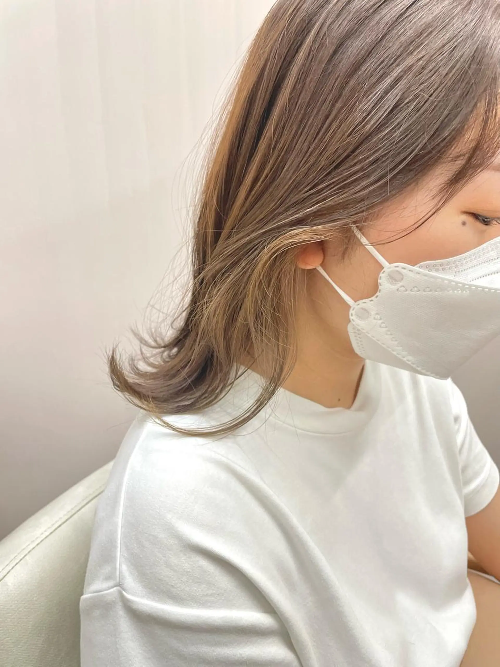 ミディアム カラー ヘアアレンジ ヘアカラー トリートメント a moment所属・山本 果歩のヘアスタイル