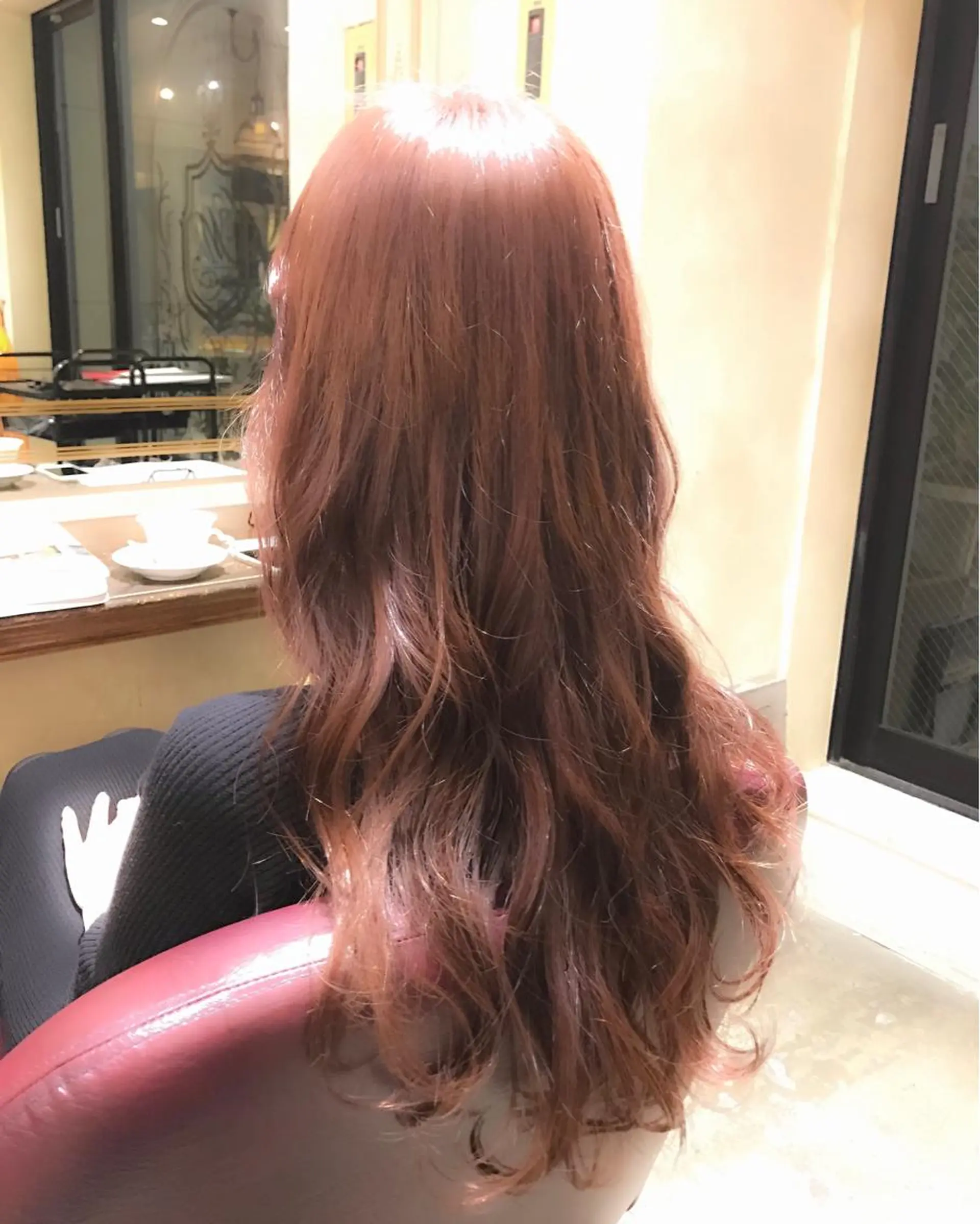 ロング カラー ヘアアレンジ ブリーチ ピンクカラー 🌈髪質改善💕 縮毛矯正✨青木まで✨のヘアスタイル