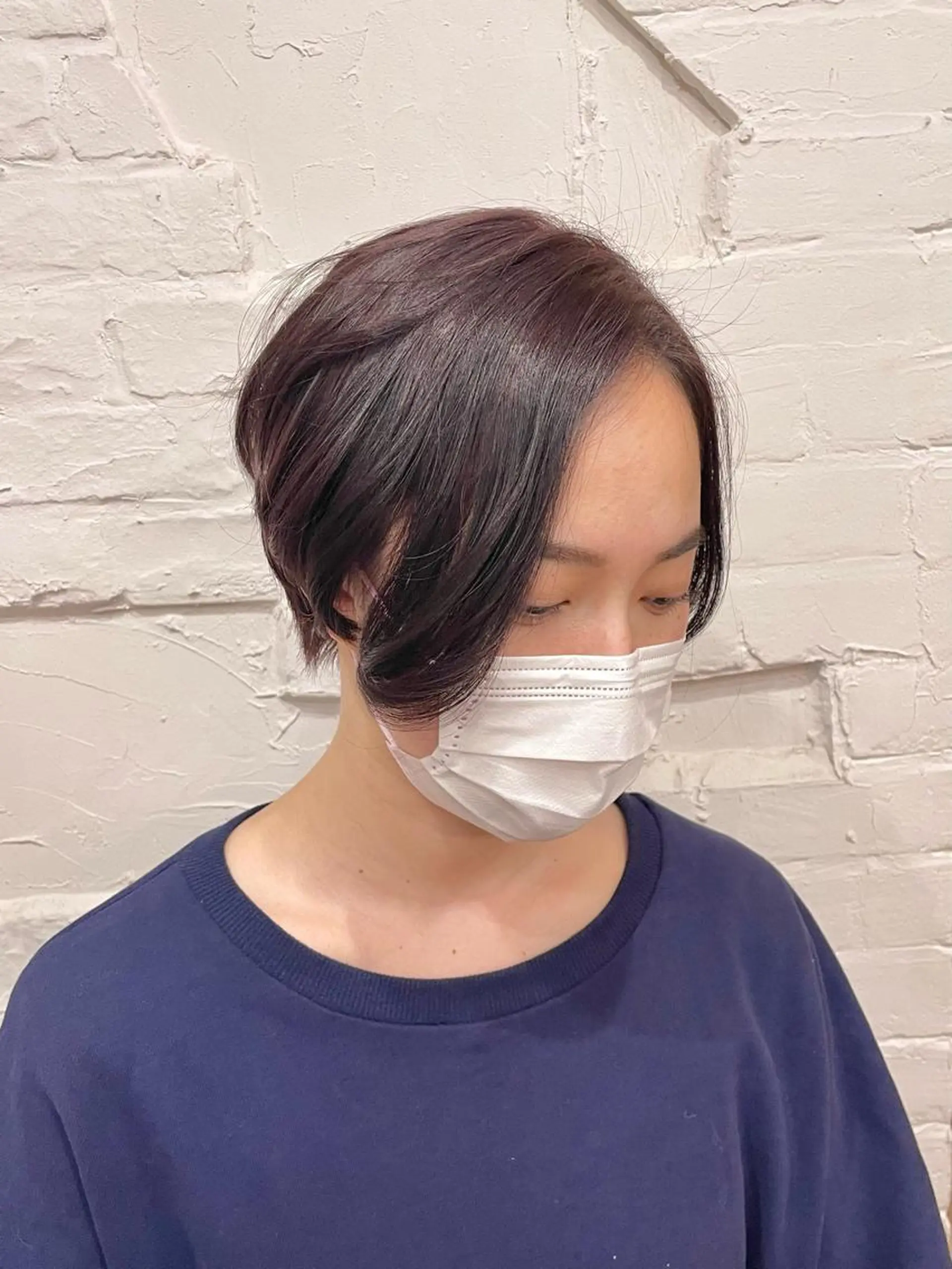 ショート カラー ショートボブ バイオレットカラー ボブ ショートヘア カット ヘアカラー トリートメント 【ピンク/韓国ヘア/ ヘアセット】亜海のヘアスタイル