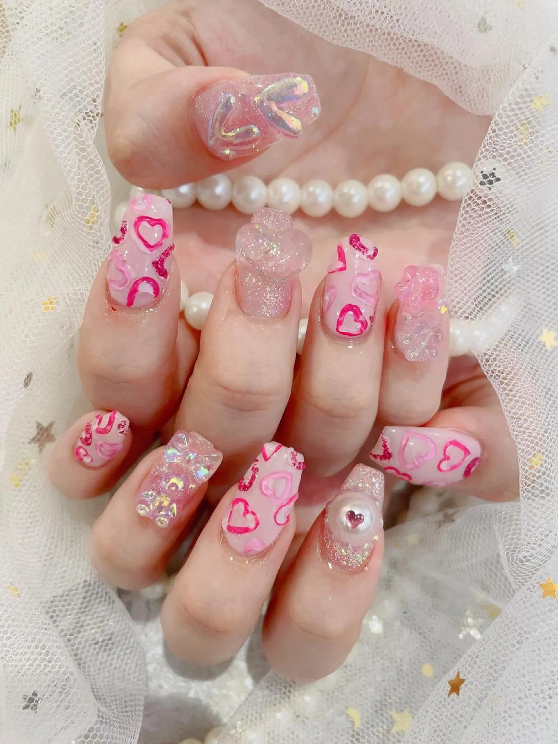 ミディアム ネイル ハンドネイル cho nailのネイルデザイン