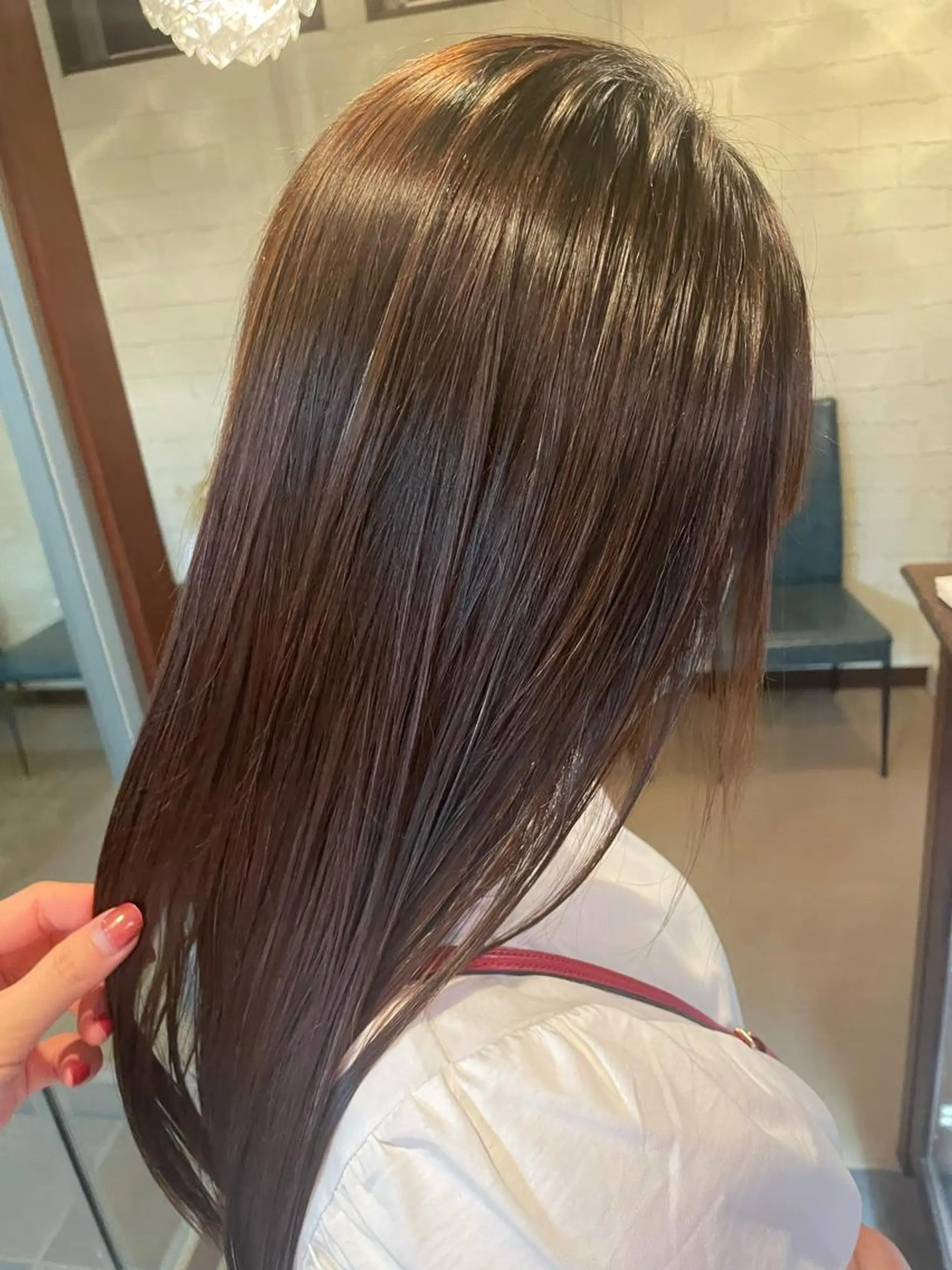 ロング 縮毛矯正 hair make apt mocalabel所属・オクムラ ユキノのヘアスタイル