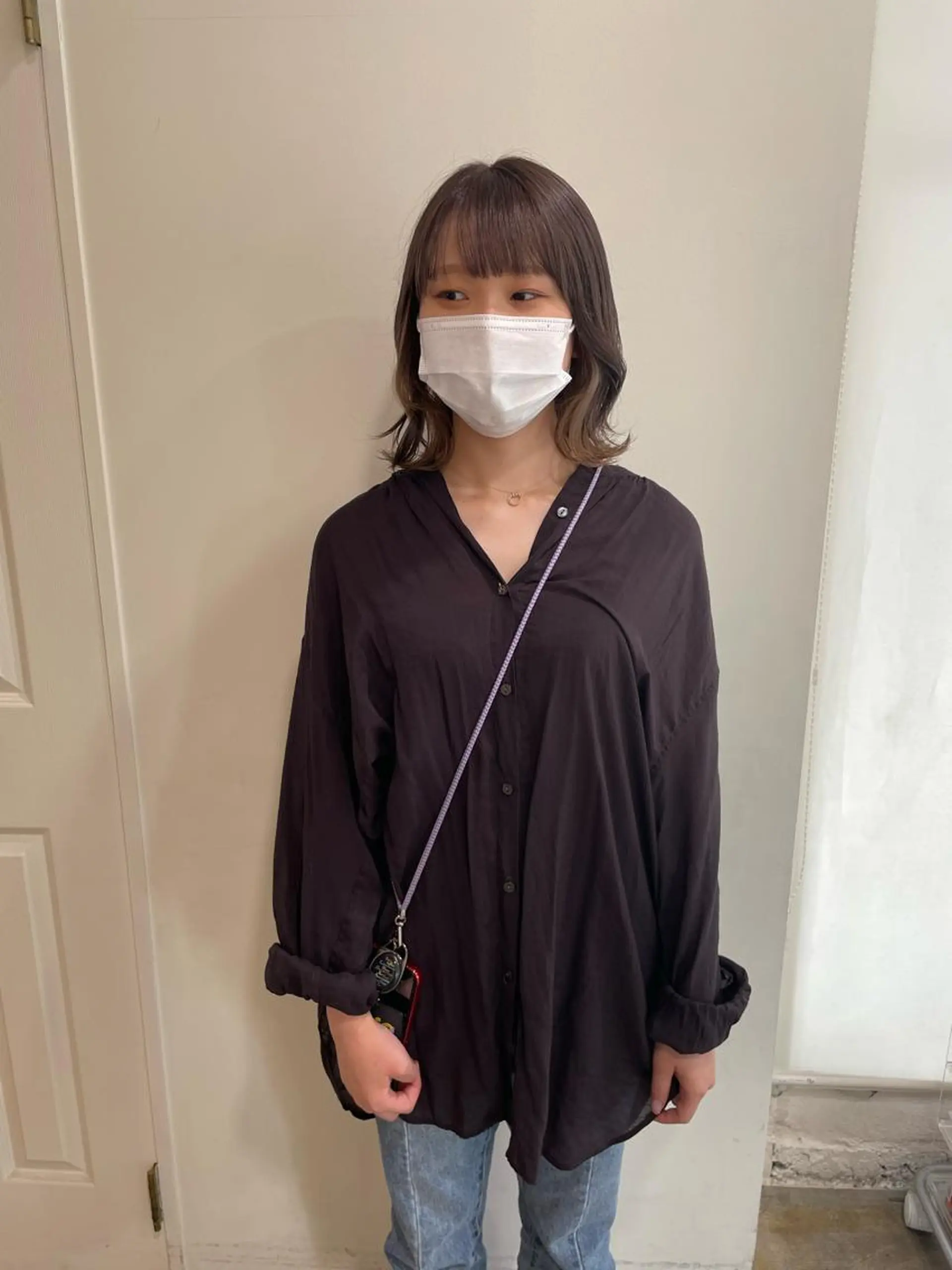 ミディアム カラー グレージュ パープルカラー パープルグレージュ ヘアカラー トリートメント MIOベージュカラー 柔らかいカラーのヘアスタイル