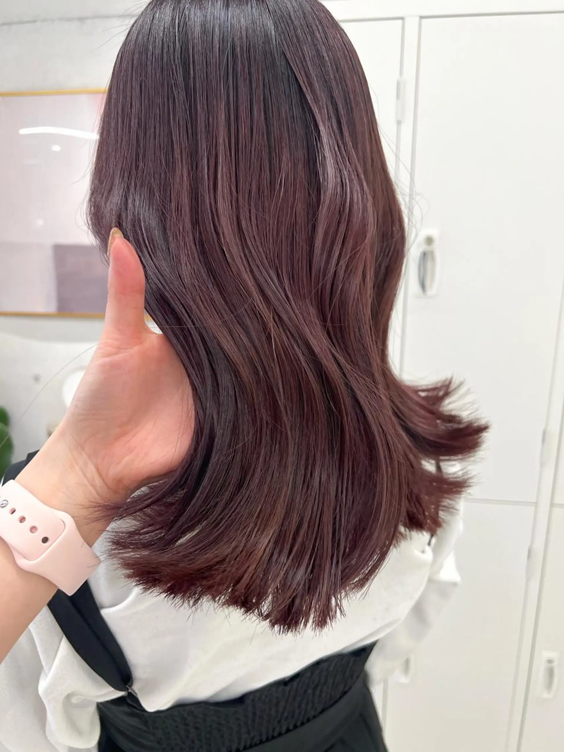 セミロング カラー ブリーチ 透明感カラー ラベンダーカラー ブリーチなしカラー ピンクカラー カット ヘアカラー トリートメント 韓国ヘア☁️ mitsukiのヘアスタイル