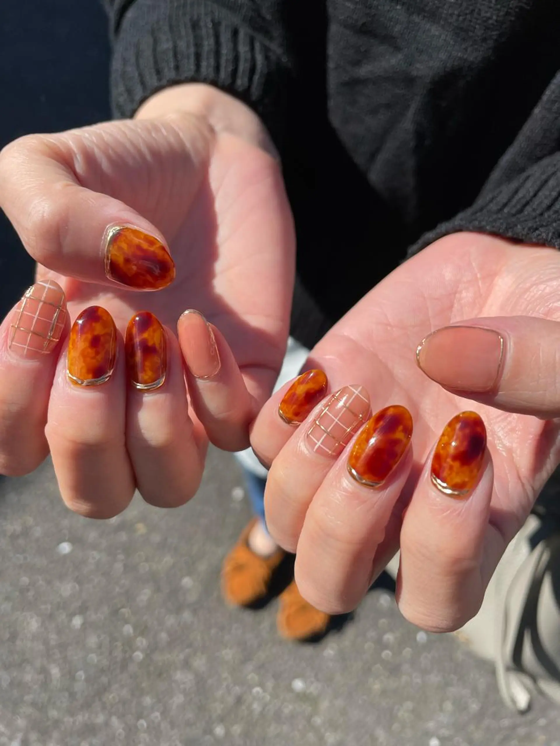 ネイル べっ甲ネイル ミラーネイル ハンドネイル kipinail 川﨑えりかのネイルデザイン