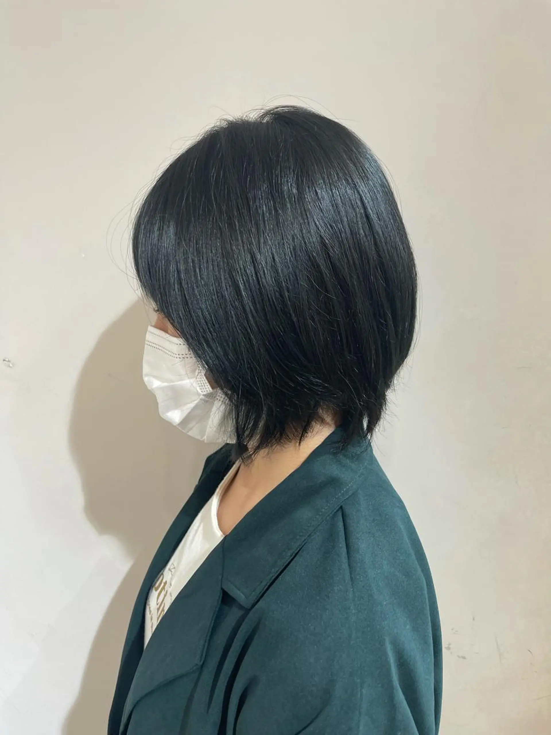 ショート カラー 黒髪 ブルーカラー ブルーブラック MAEUL所属・🍑韓国風レイヤー 🍑莉子のヘアスタイル