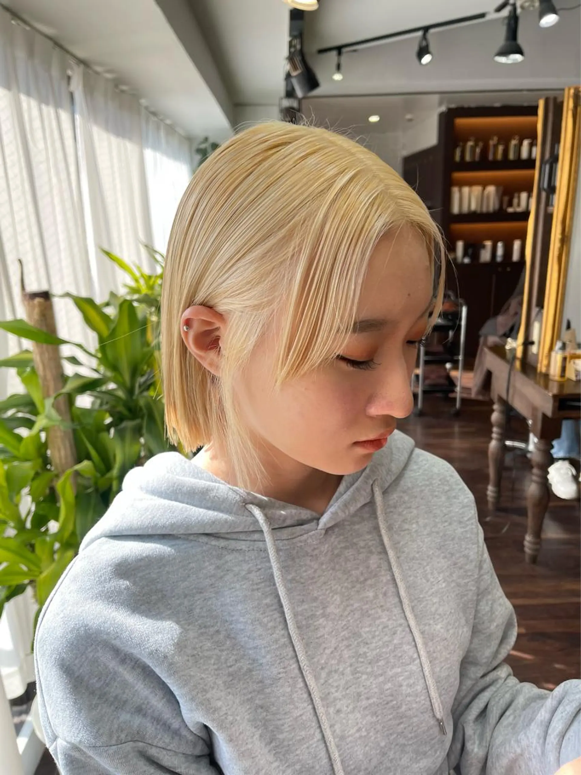 ショート 韓国風カラー 髪質改善 韓国風ヘア レイヤーカット トリートメント ワンホンヘア ケラチン/Kaitoのヘアスタイル