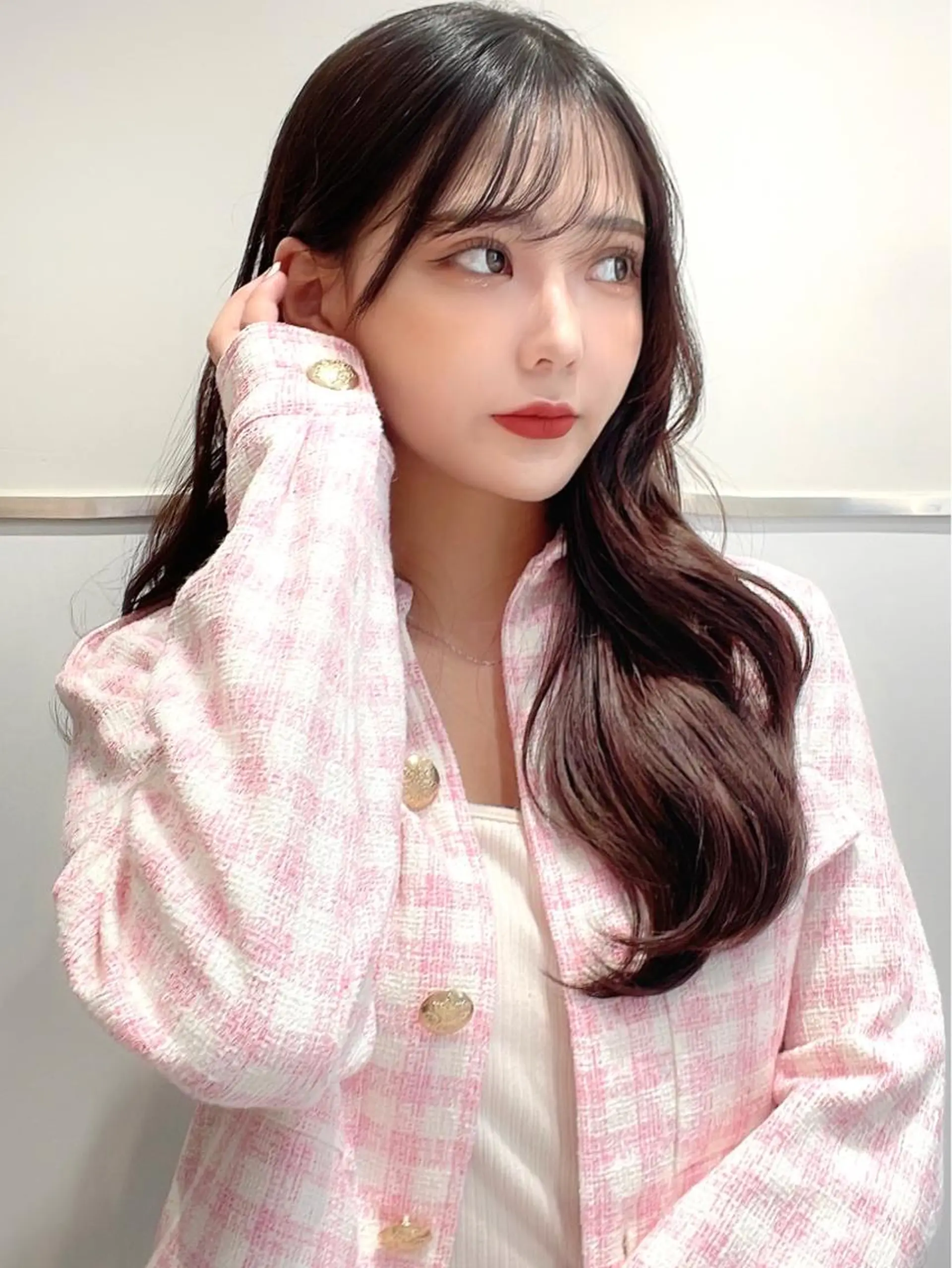 セミロング カラー くびれヘア ヨシンモリ 韓国風ヘア サイドバング 小顔カット 顔周り特化/韓国ヘア /レイヤー/吉野幸大のヘアスタイル