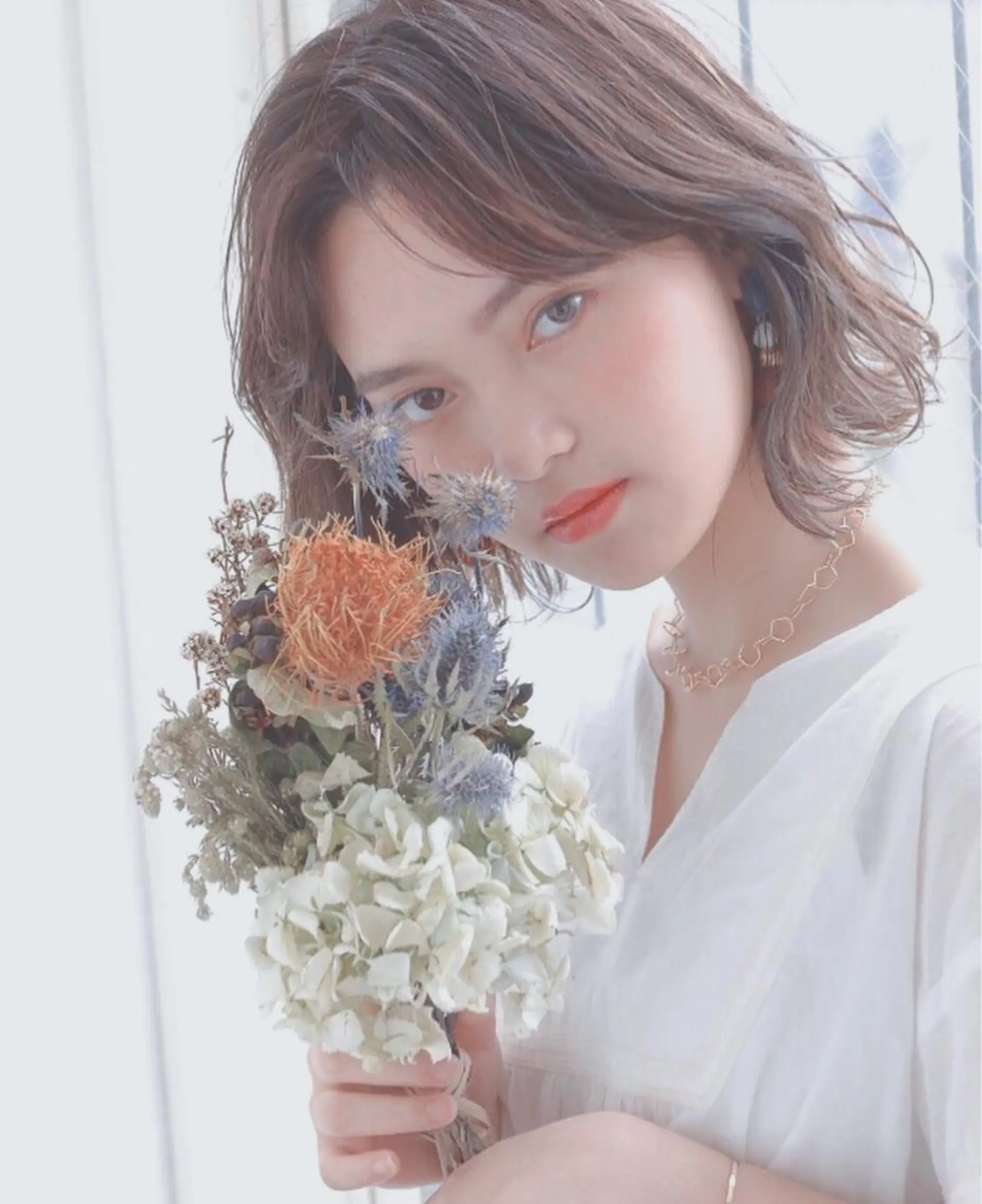 ミディアム カラー パーマ ヘアカラー トリートメント 🍊千葉 未来🍊店長のヘアスタイル