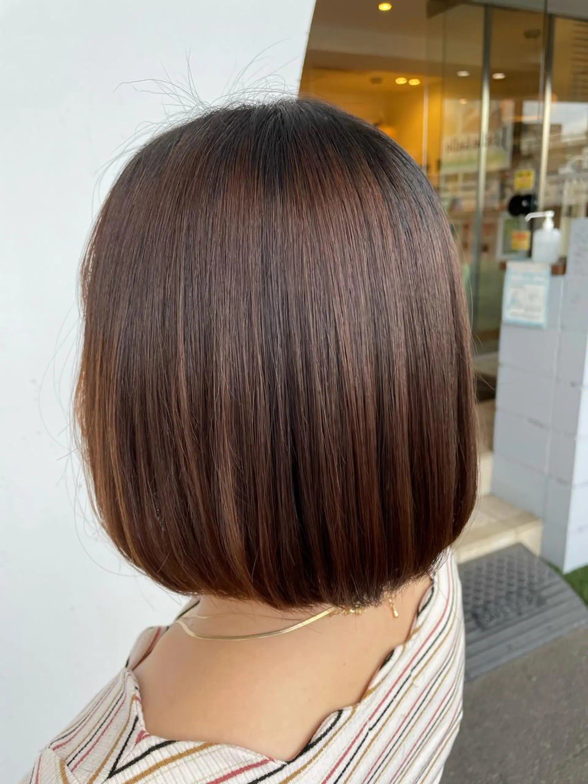 ミディアム ボブ 酸性ストレート 美容室 Jフィドルファドル所属・わきた かずなのヘアスタイル