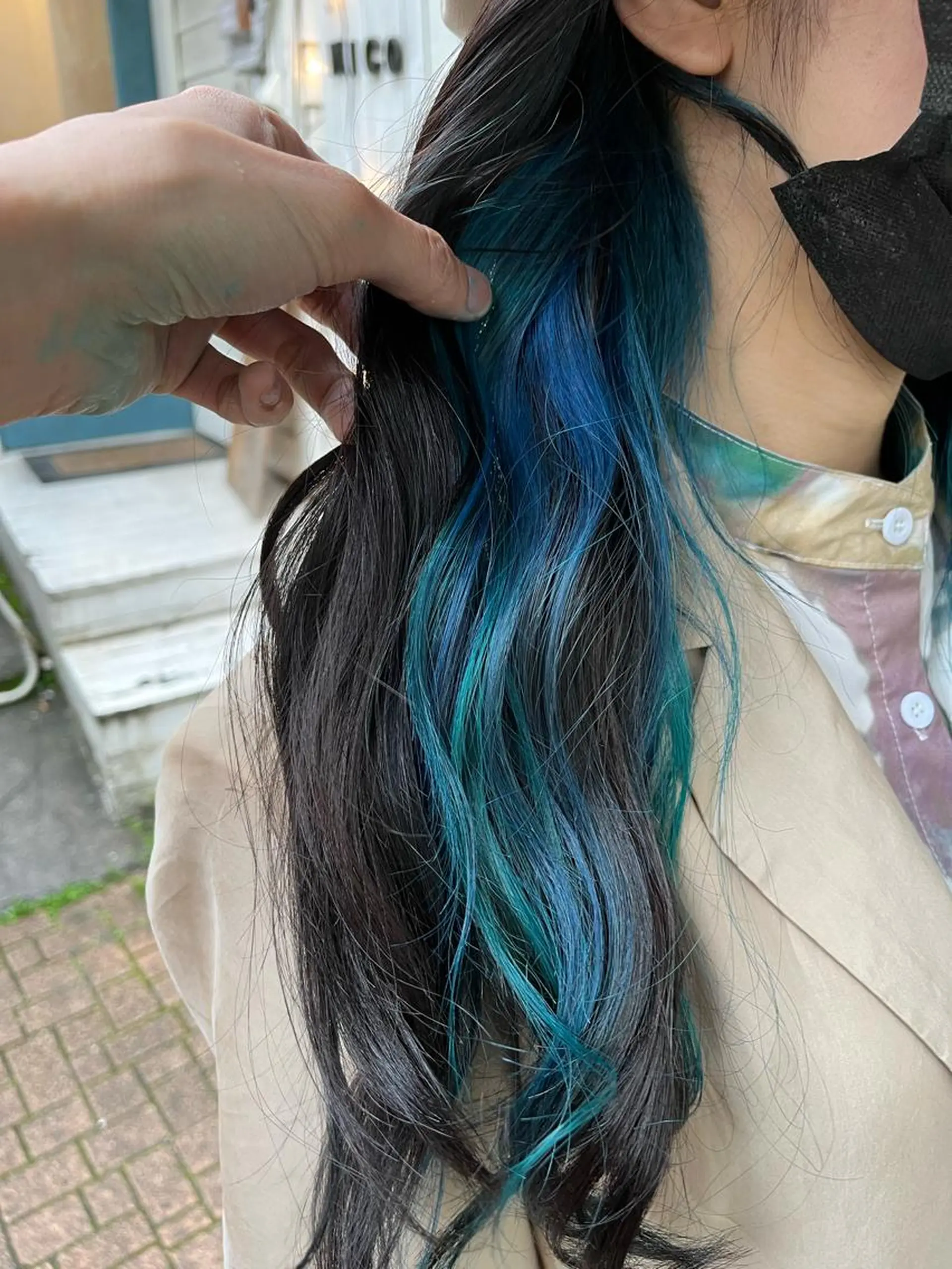 ロング カラー ショートボブ アッシュ バレイヤージュ ミストバング ベージュカラー カット ヘアカラー トリートメント 原宿サロン代表 デザインカラー伊藤卓のヘアスタイル