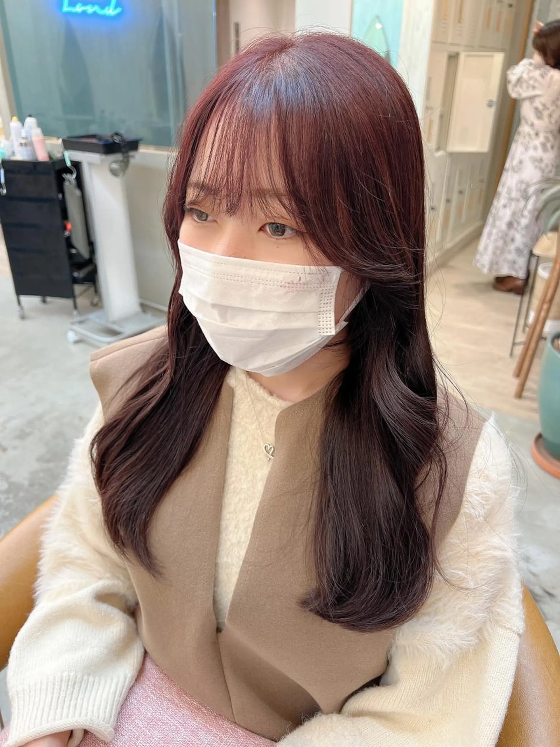 セミロング カット ヘアカラー トリートメント 🌷韓国レイヤー/艶 カラー🇰🇷amiのヘアスタイル