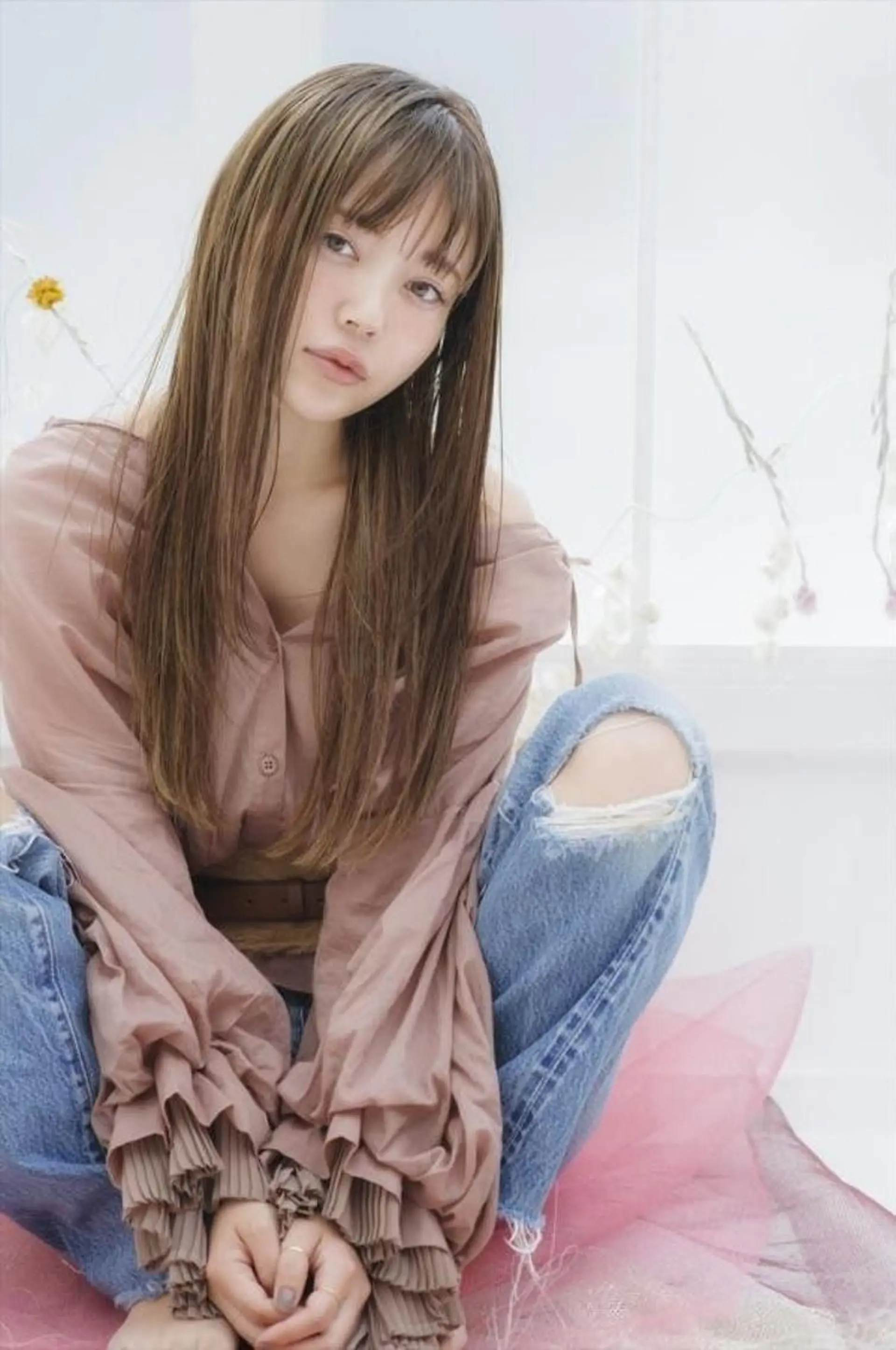 セミロング カラー ヘアアレンジ u hair所属・こばやし ももこのヘアスタイル