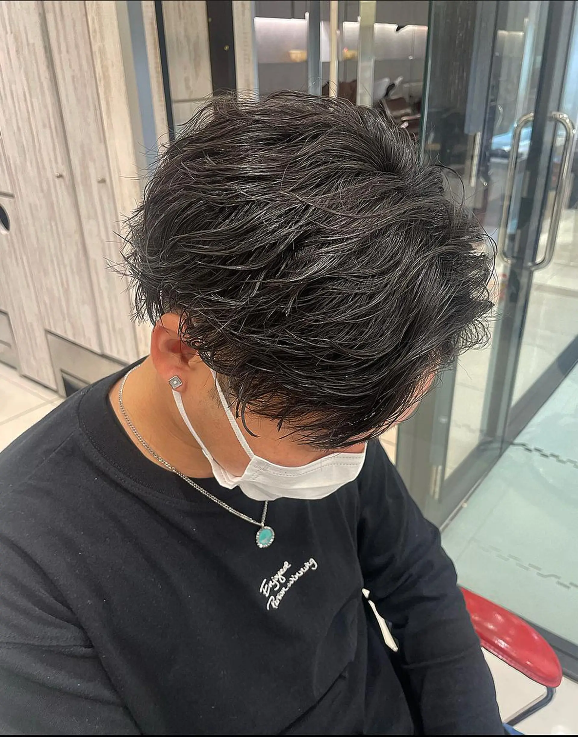 パーマ メンズ カット パーマ トリートメント EARTH 山﨑龍馬のヘアスタイル