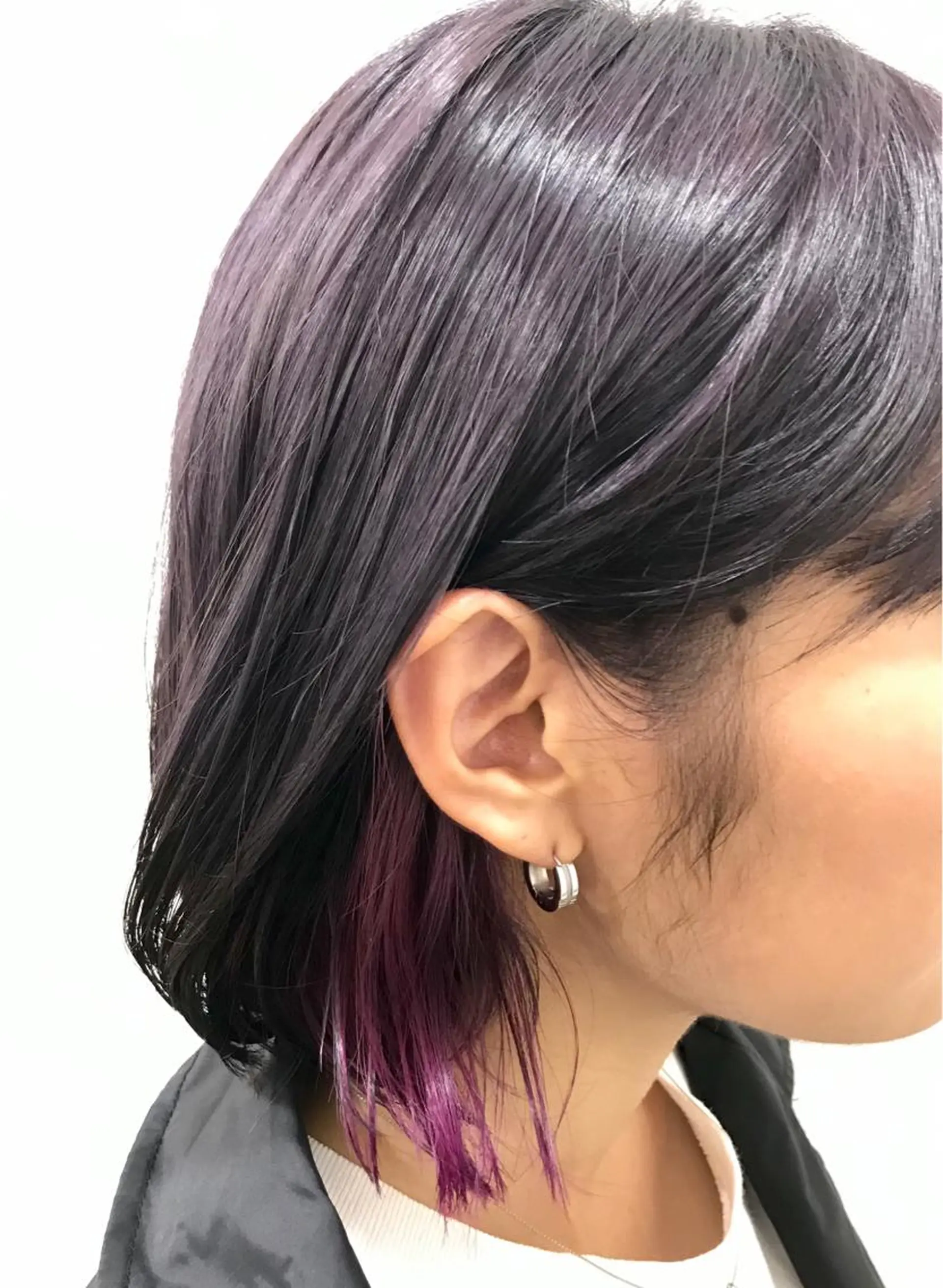 ミディアム カラー ブリーチ パープルカラー トリートメント 髪質改善×METEO 店長 貞松直也のヘアスタイル