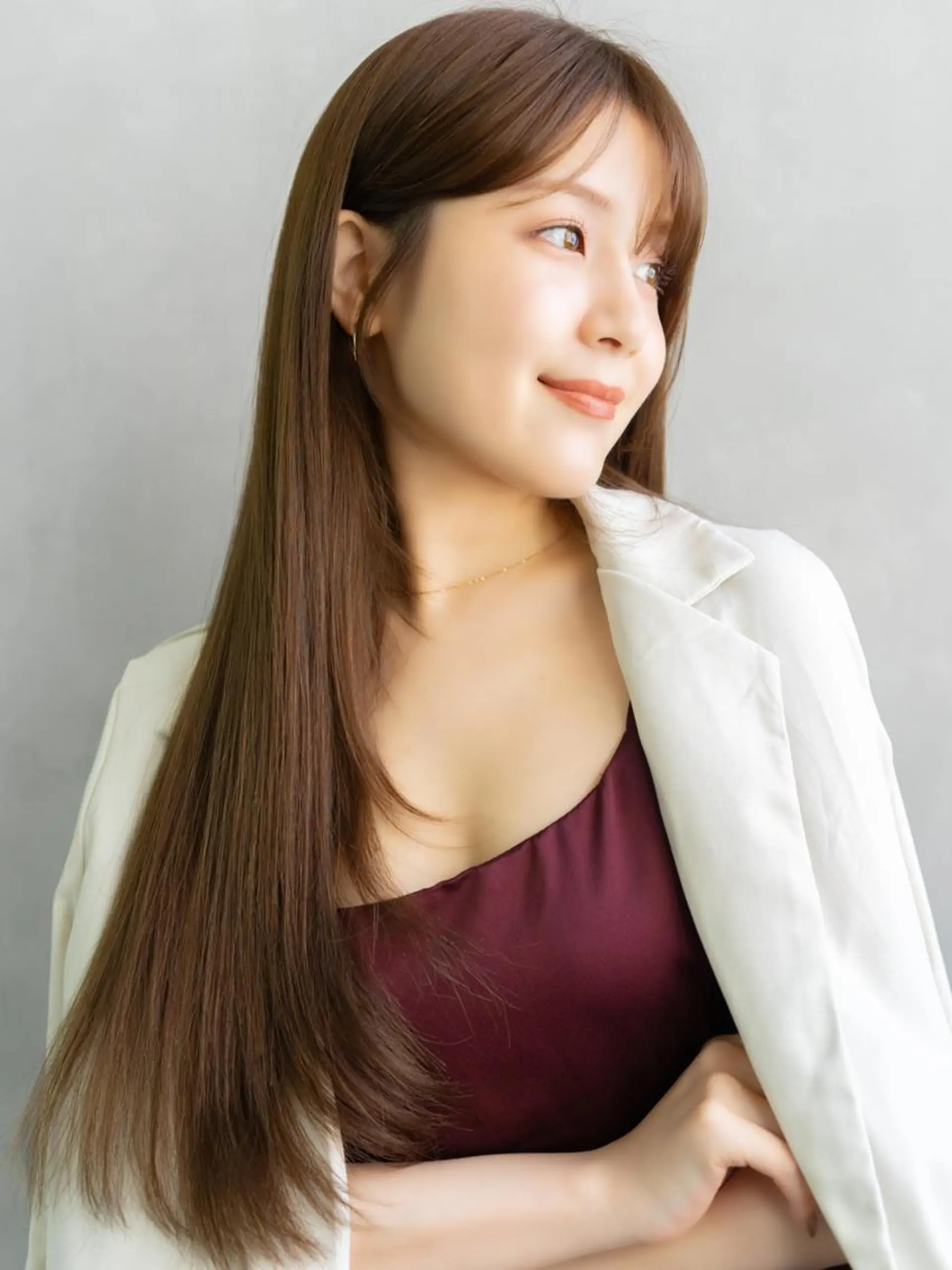 セミロング ボブ ハイライト 髪質改善 韓国風ヘア レイヤーカット 透明感カラー／ natsukiのヘアスタイル
