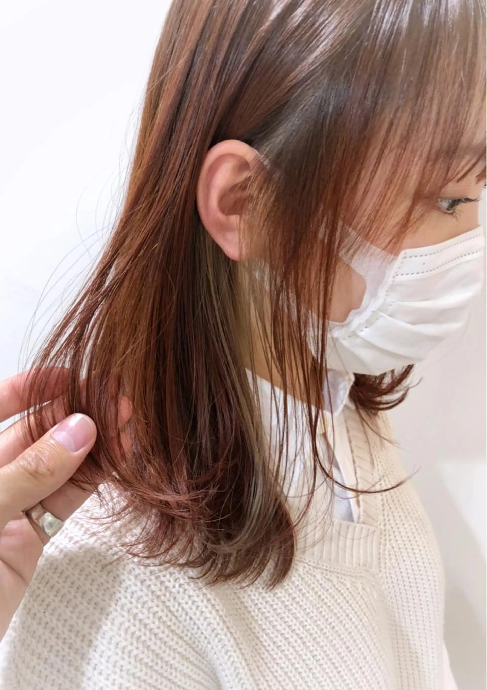 ロング カラー ベージュカラー ブリーチ インナーカラー ピンクカラー レッドカラー カット ヘアカラー 🌟透明感カラー🤍 🩵🌟金子直美🧸のヘアスタイル