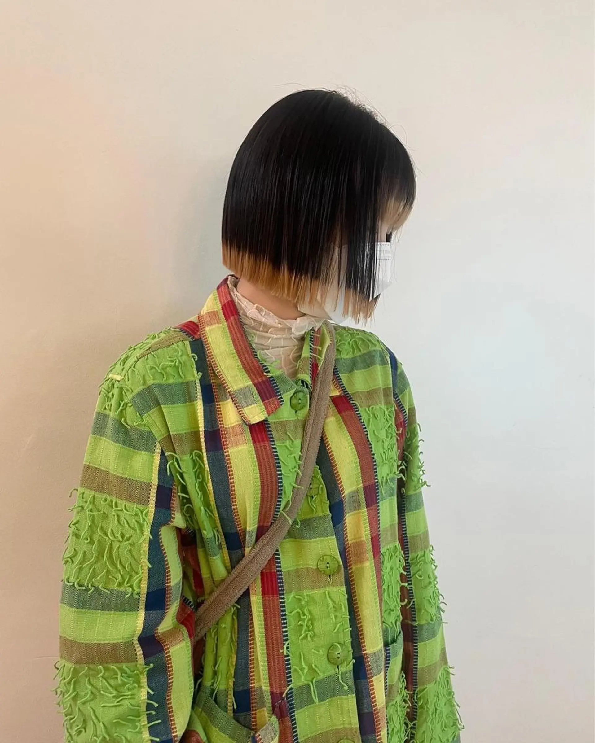 ショート カラー ヘアカラー トリートメント 切りっぱなしボブ/ 縮毛矯正/新宿/航輝のヘアスタイル