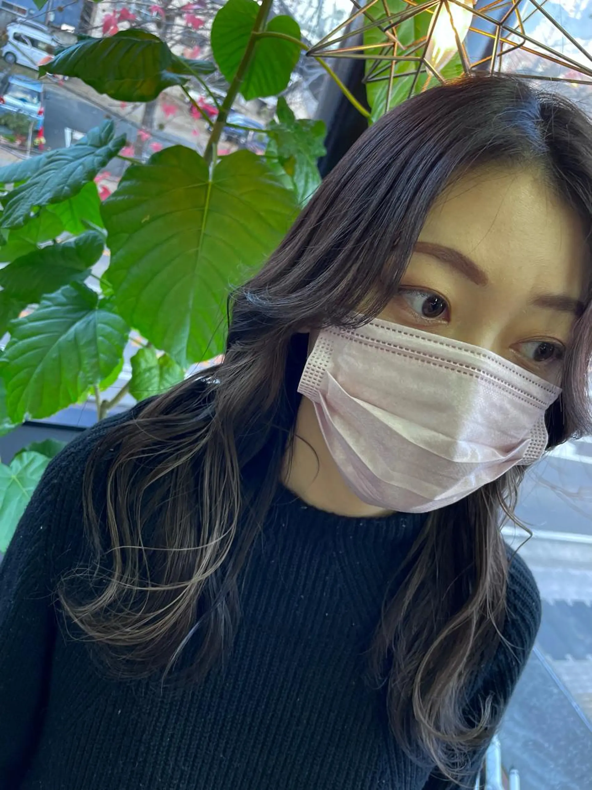 カラー イヤリングカラー オノ アカネのヘアスタイル