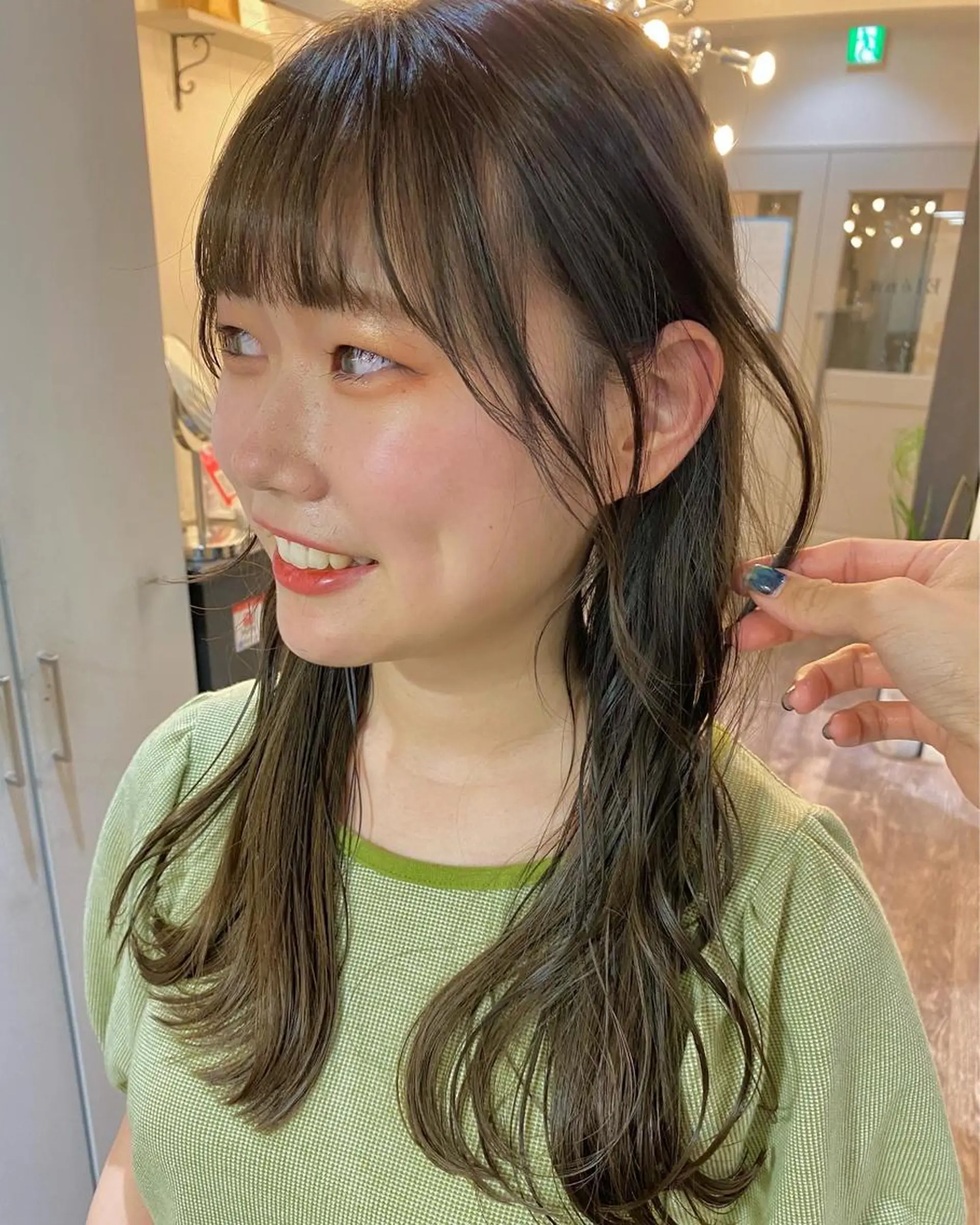 ロング カラー カット ヘアカラー 梅田ハイトーン チダ ヒナノのヘアスタイル