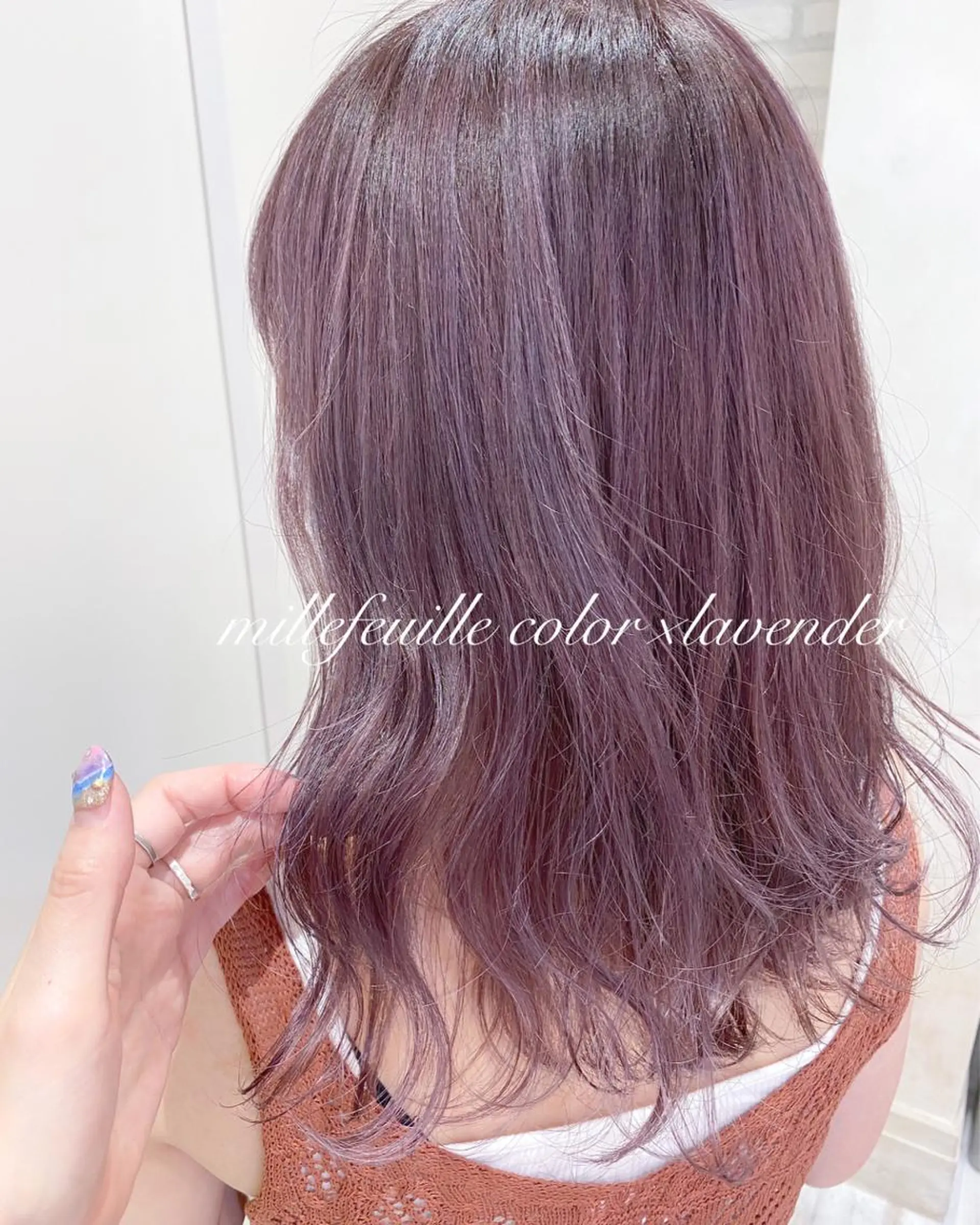 ミディアム パープルカラー ヘアカラー トリートメント 横浜🍒耳つぼ エクステ／RIEのヘアスタイル