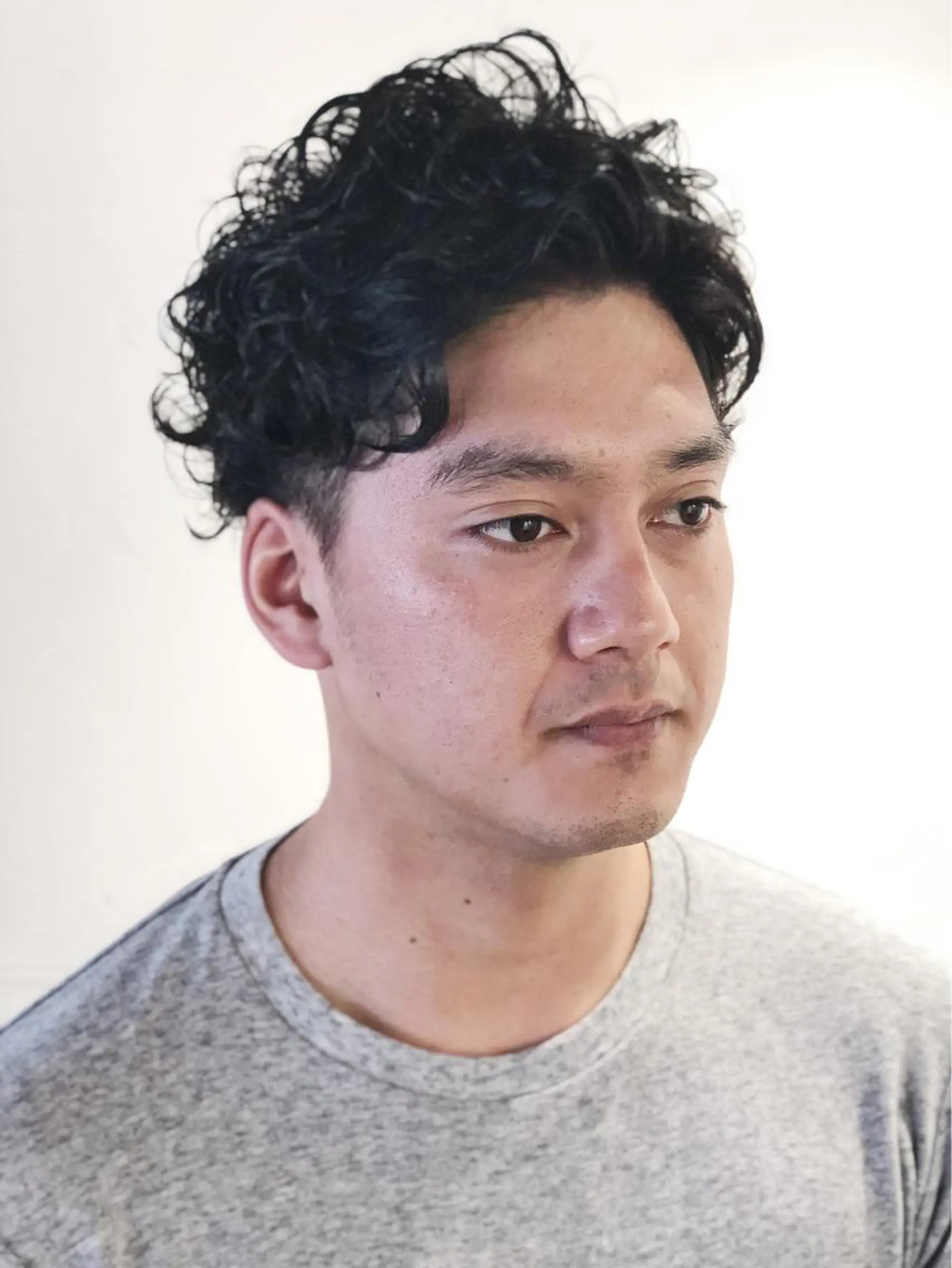 パーマ メンズ ショート/ハイライト /白髪ぼかし🌿松本のヘアスタイル