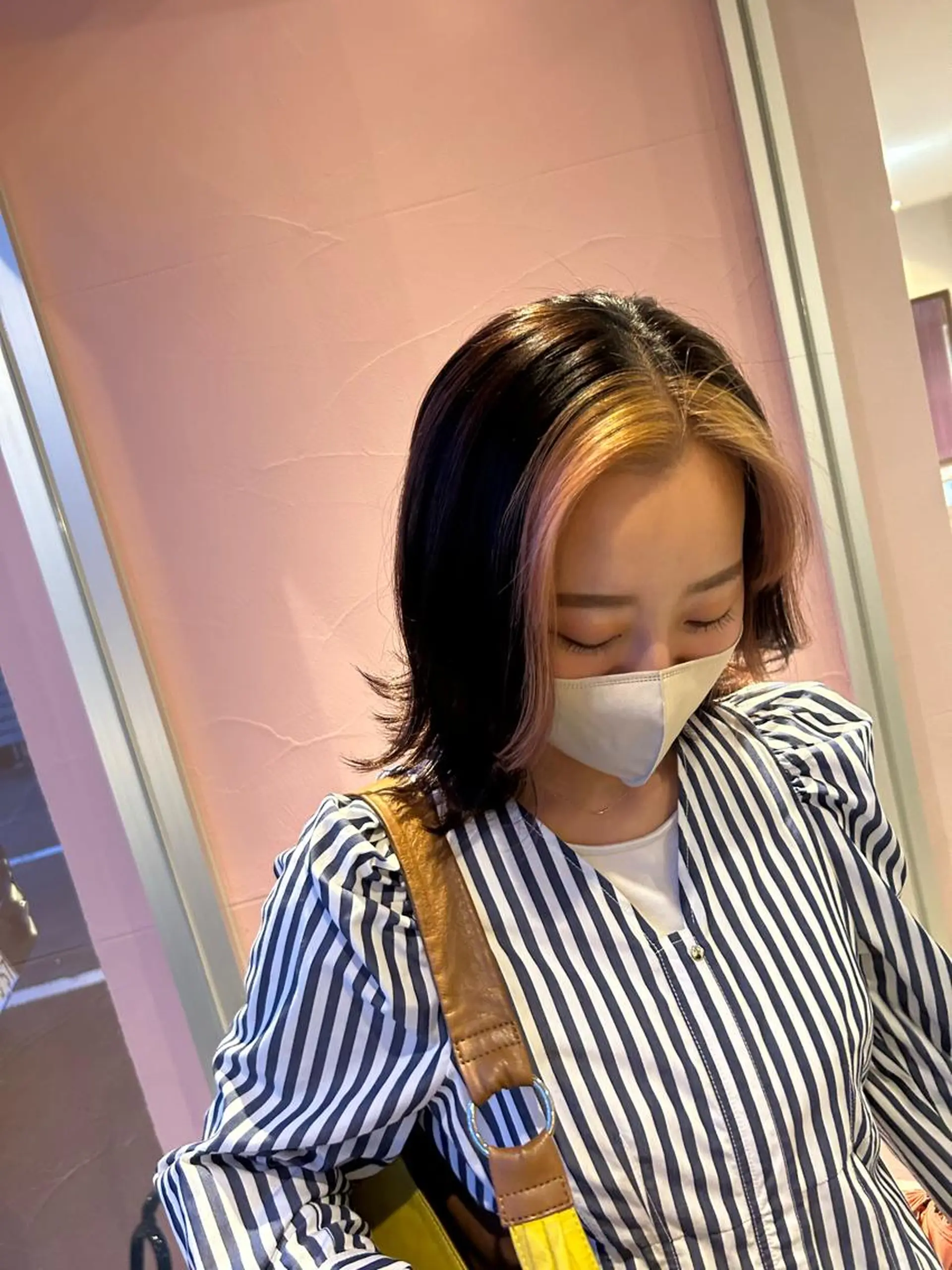 ミディアム カラー バレイヤージュ ミストバング ブリーチ ケアブリーチ 透明感カラー 💙ルル💙 ハイトーン/レイヤーのヘアスタイル